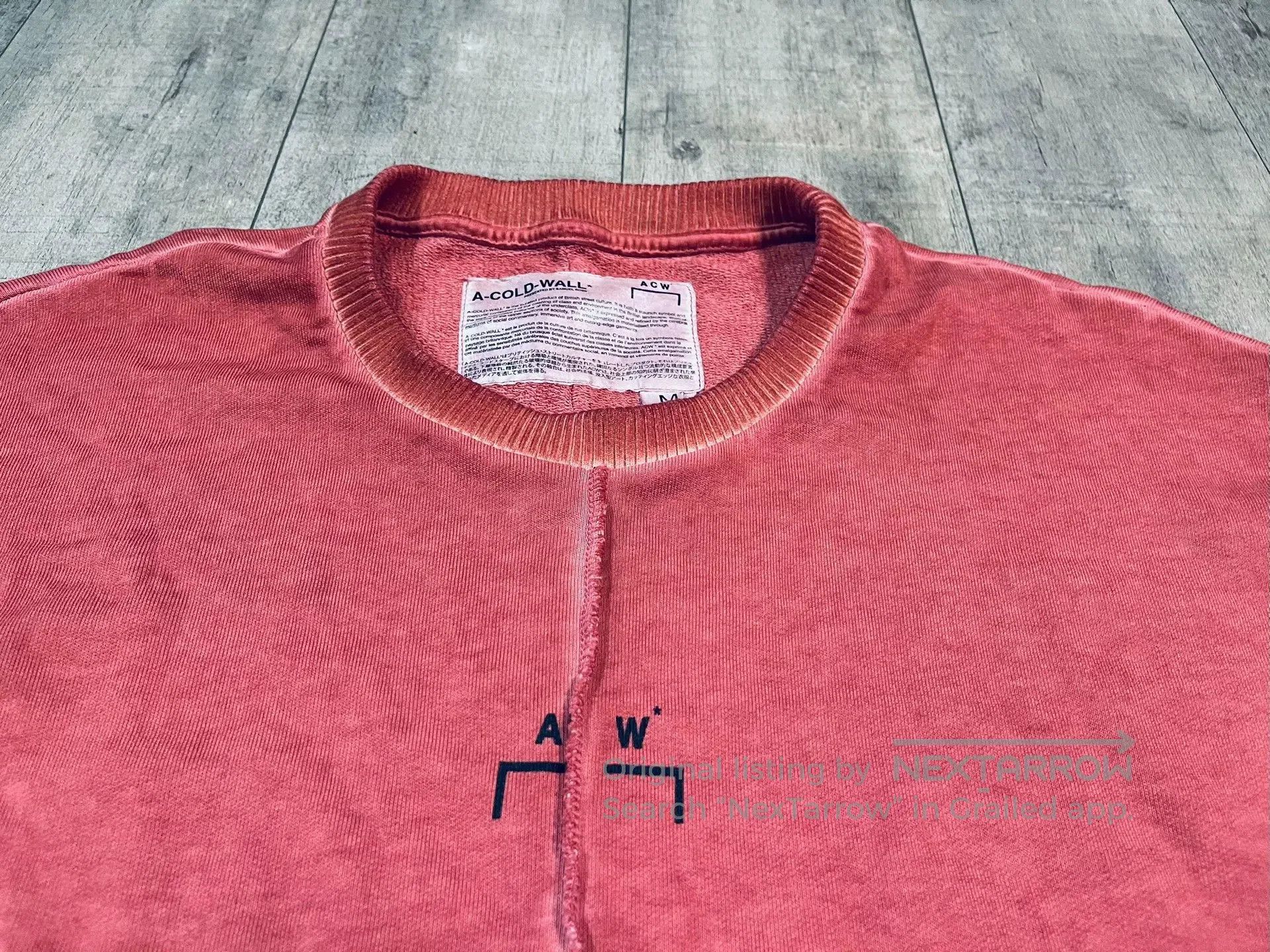 A-COLD-WALL* A COLD WALL Red Washed Sweatshirt. Size US M / EU 48-50 / 2 - 2 Thumbnail