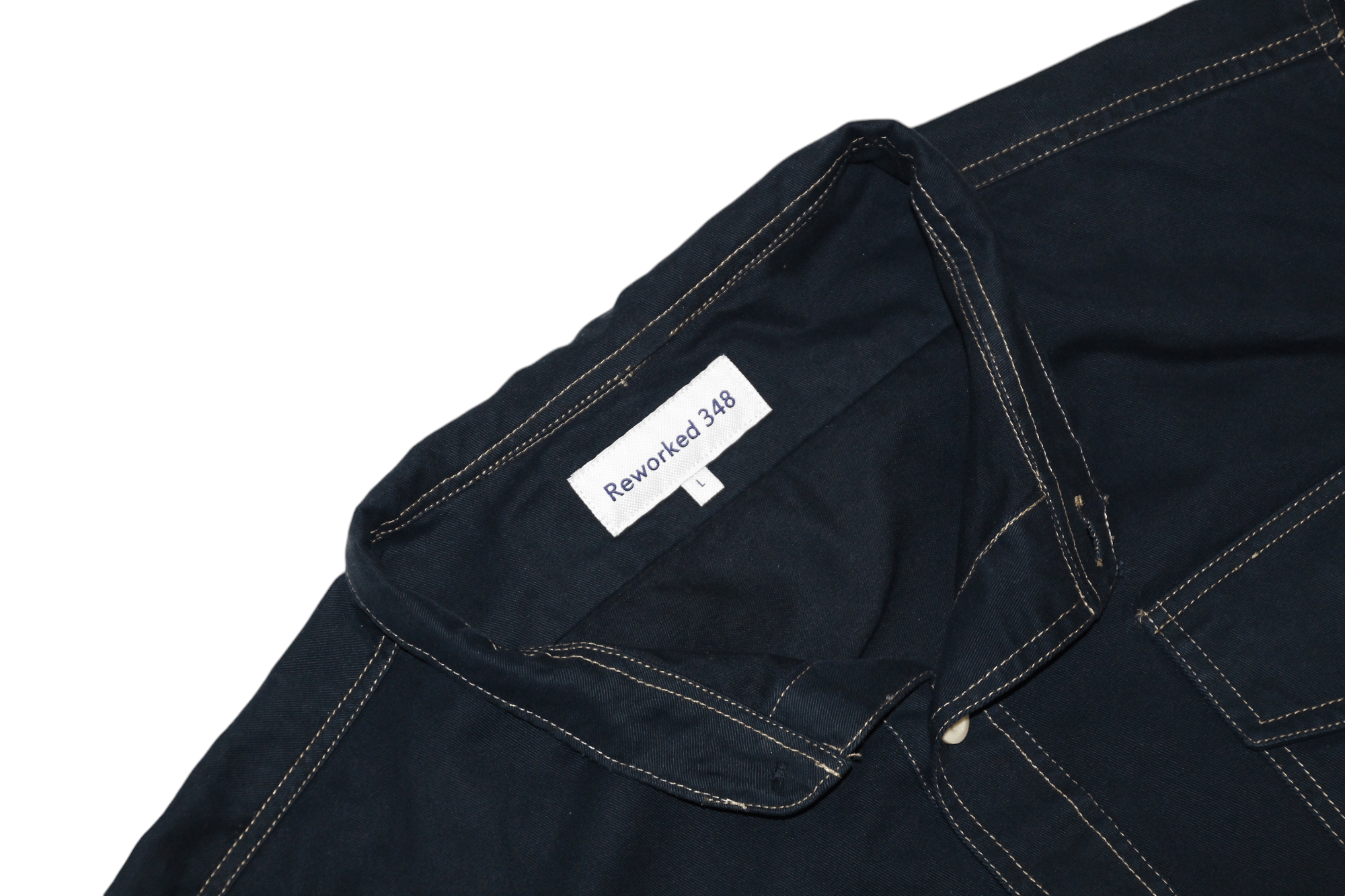 Garment Reproduction of Workers Reworked 348 military & workwear redesigned denim overshirt Size US L / EU 52-54 / 3 - 4 Thumbnail