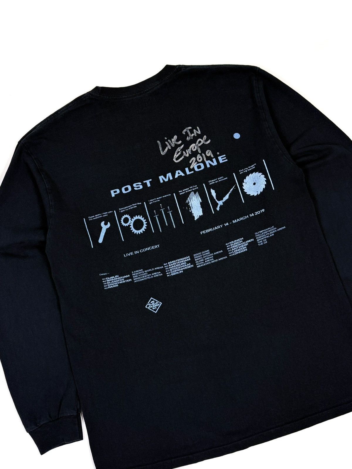 Rap Tees 2019 Post Malone Live in Europe Tour Long Sleeve Shirt Size US M / EU 48-50 / 2 - 7 Thumbnail