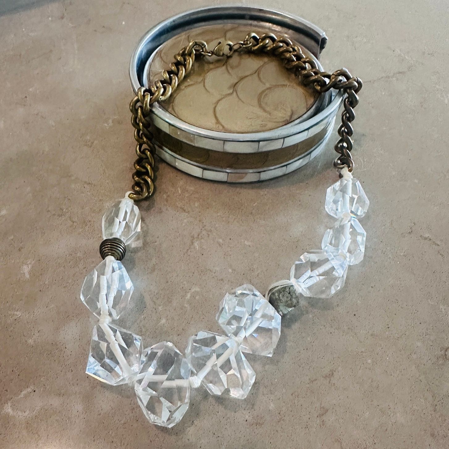 Other Silpada Crystal Bead Brass Chain Necklace with Pyrite Size ONE SIZE - 1 Thumbnail