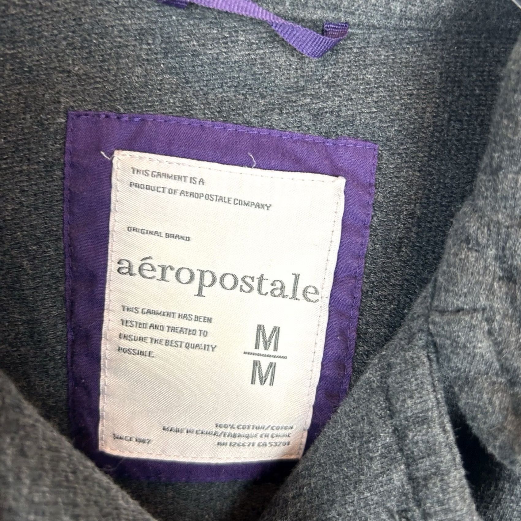 Vintage Aéropostale Peacoat Jacket Womens M Gray Wool Solid Button Casual Short Coat/Jacket Size M / US 6-8 / IT 42-44 - 3 Thumbnail
