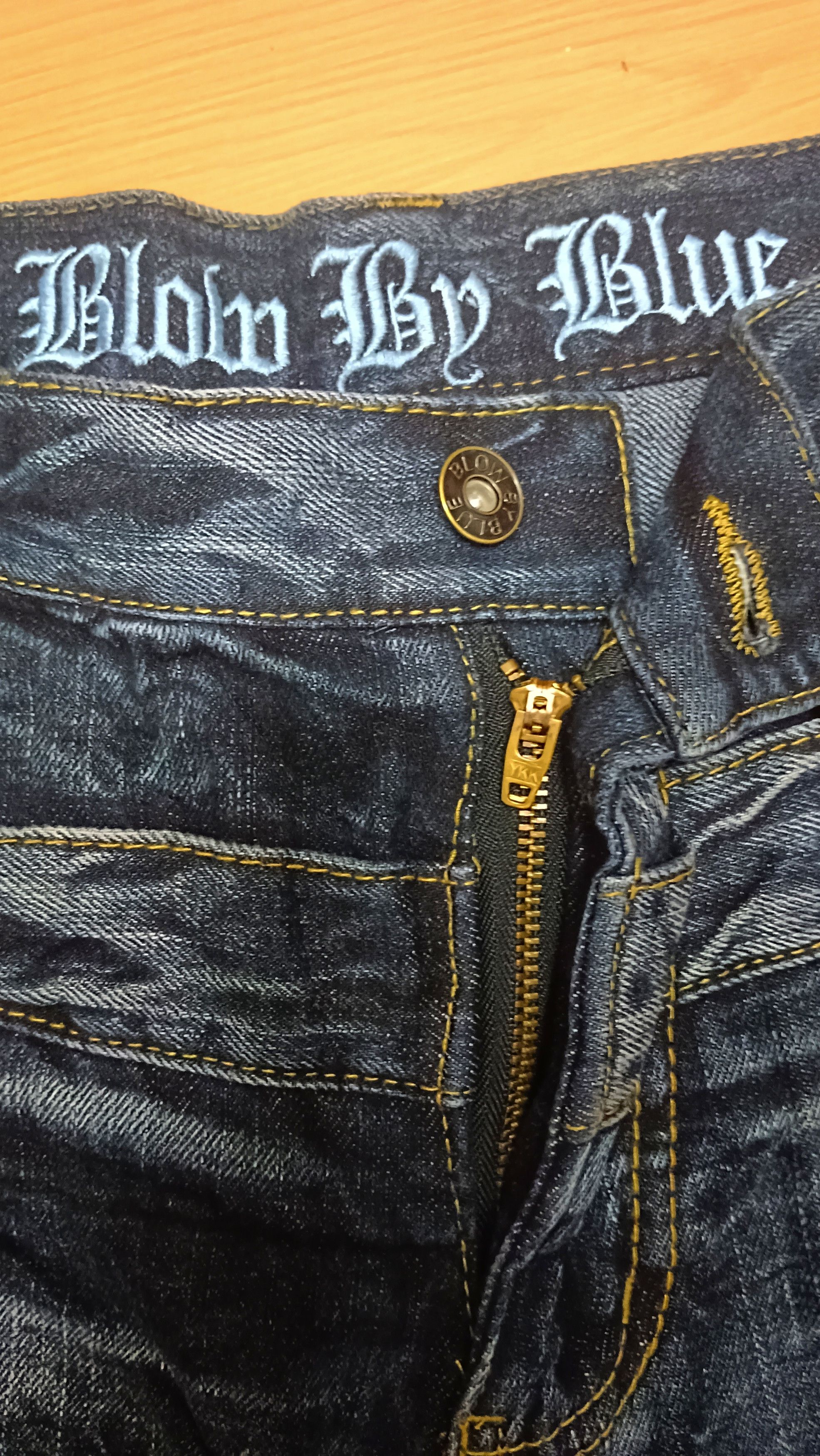 Japan Blue 🔥FYE🔥Blow By Blue Double Waist Thunder Whiskers Jeans Size US 34 / EU 50 - 8 Thumbnail