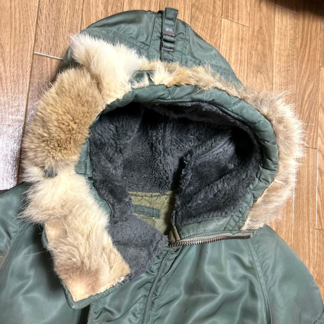Vintage VINTAGE US MILITARY N-3B COYOTE FUR FLIGHT JACKET Mens M Khaki Jacket 1960s Military Sage Green Size US M / EU 48-50 / 2 - 2 Thumbnail