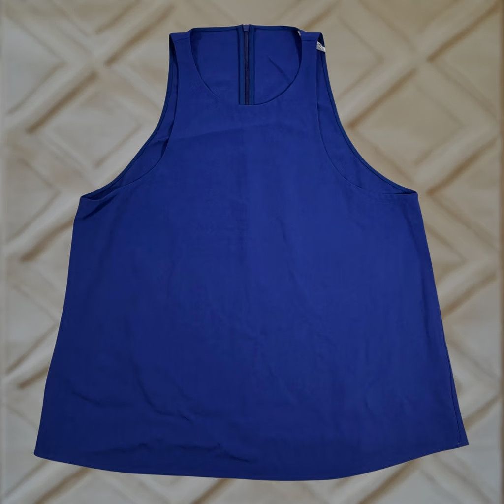 Everlane Everlane Sleeveless Tank Top Blouse Womens 14 Royal Blue Short Sleeveless Round Neck Solid Workwear Casual Summer Spring Size XL / US 12-14 / IT 48-50 - 1 Thumbnail