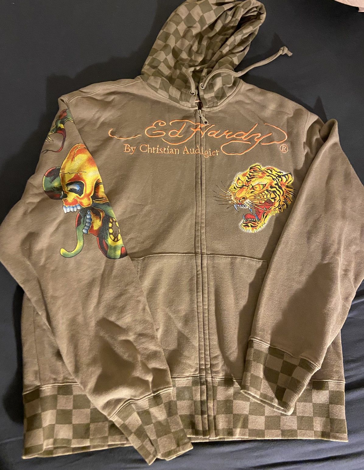 Christian Audigier Vintage Y2K Ed Hardy Hoodie checkered size Xxl Size US XXL / EU 58 / 5 - 1 Thumbnail