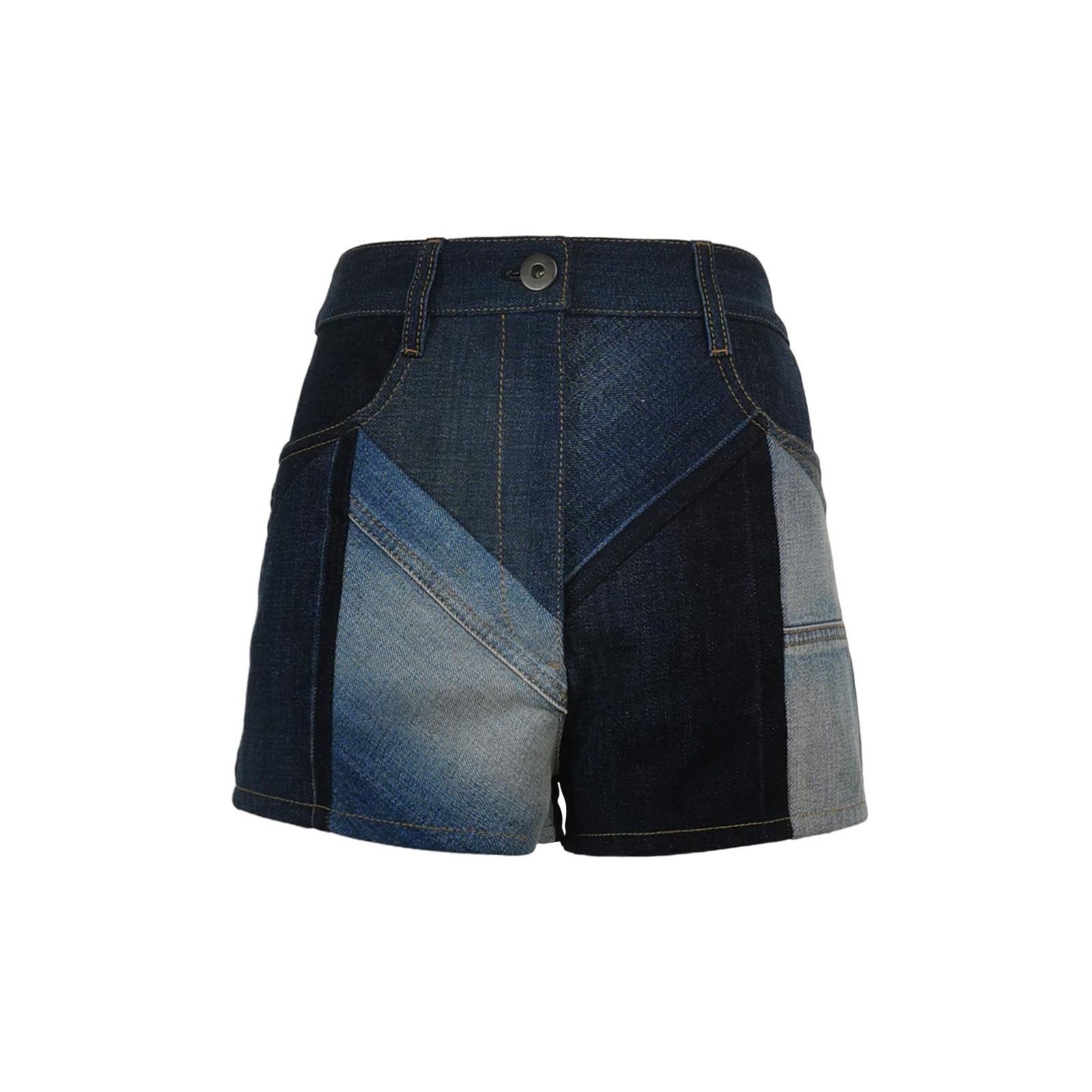 Prada Prada Patchwork Denim Shorts Size 26 Size 26" / US 2 / IT 38 - 1 Thumbnail