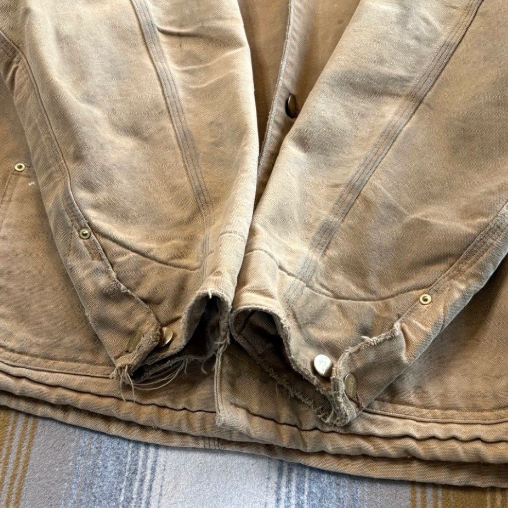 Carhartt VINTAGE Carhartt Chore Coat Brown 46 Tall 6BLCT Cotton Outer Shell Zip Button Workwear 90s Nature Work Mens Coat Size US S / EU 44-46 / 1 - 5 Thumbnail