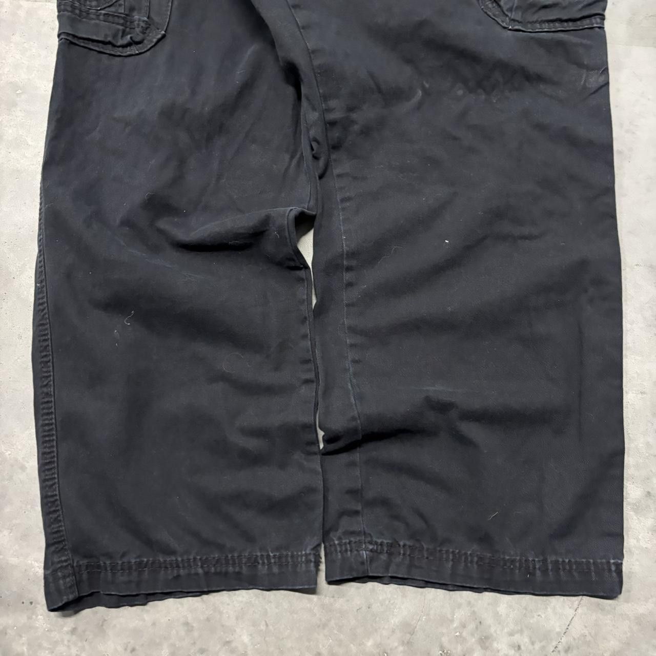 Japanese Brand × Vintage Crazy Vintage Y2K/2000s Super Baggy Solid Black Streetwear Skater Cargo Pants! Size US 44 / EU 60 - 6 Thumbnail