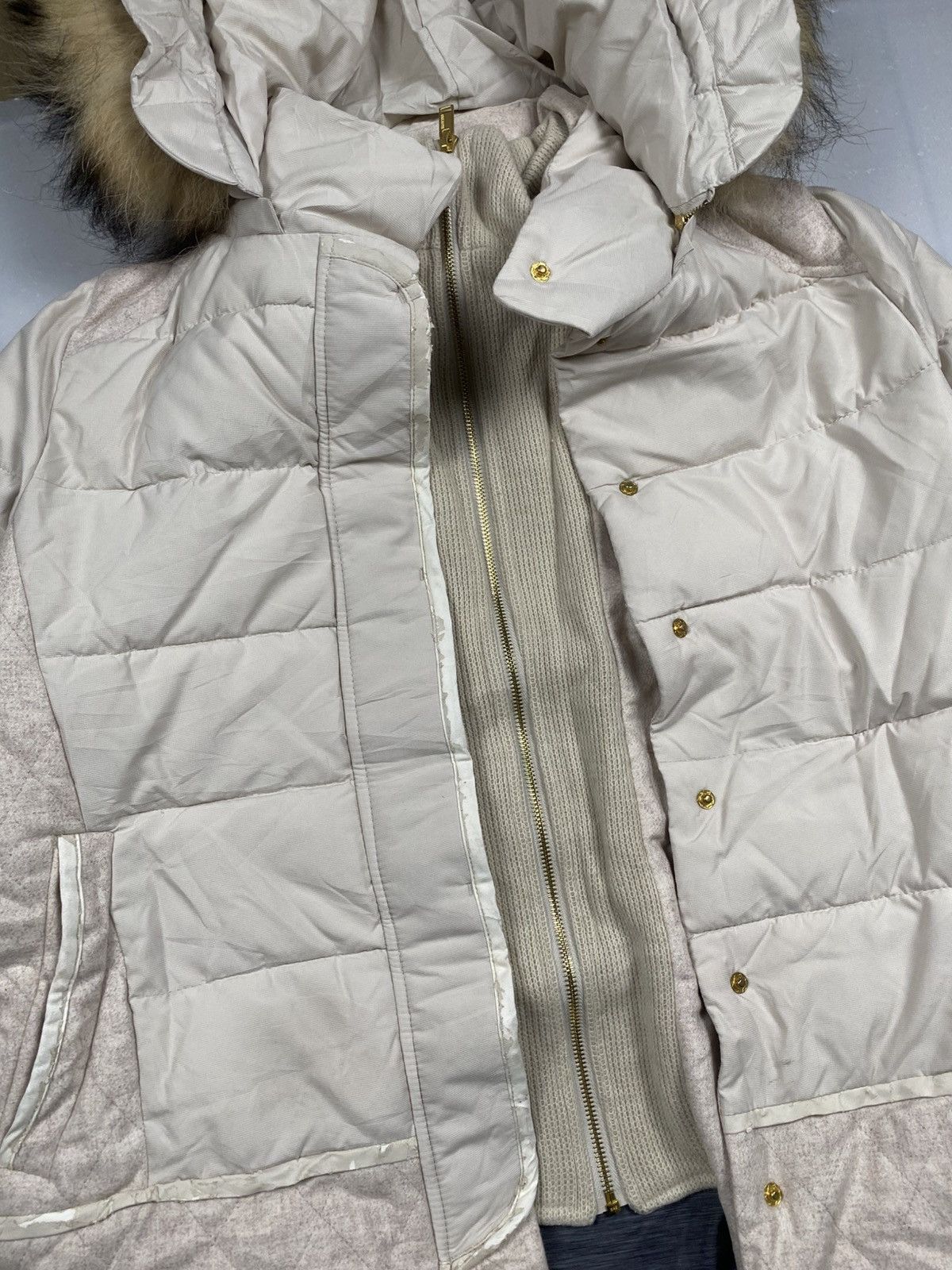 Other Gigliotti Italy Puffer Faux Fur Hooded Jacket Size L / US 10 / IT 46 - 2 Thumbnail