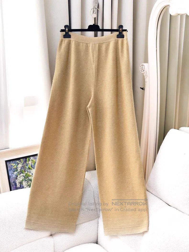Loro Piana Loro Piana Yellow Gradient Cashmere Knit Wide Leg Pants Size 28" / US 6 / IT 42 - 2 Thumbnail