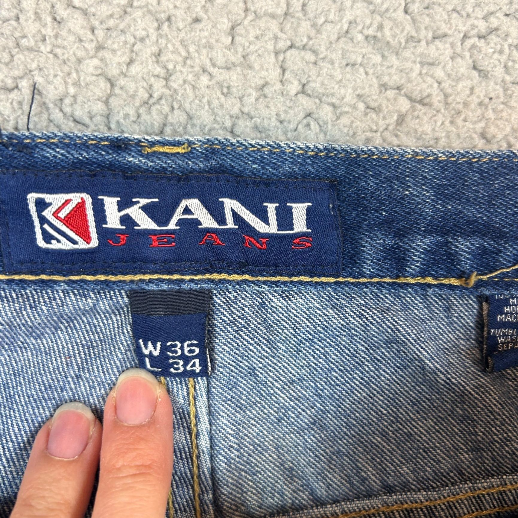Karl Kani VINTAGE Karl Kani Baggy Denim Carpenter Jeans Mens 36x34 Hip Hop Rap Skater Jeans Wide-Leg 5-Pocket Blue Mens Size US 36 / EU 52 - 3 Thumbnail