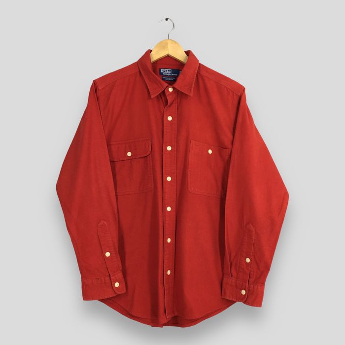 Ralph Lauren Vintage Polo Ralph Lauren Red Dungaree Workshirt M | Grailed