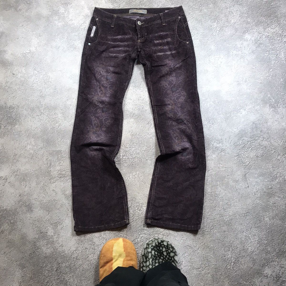 Vintage Vintage Y2K Velvet Flared Low Rise Sweatpants Grunge Slim 29 Size 29" - 2 Thumbnail