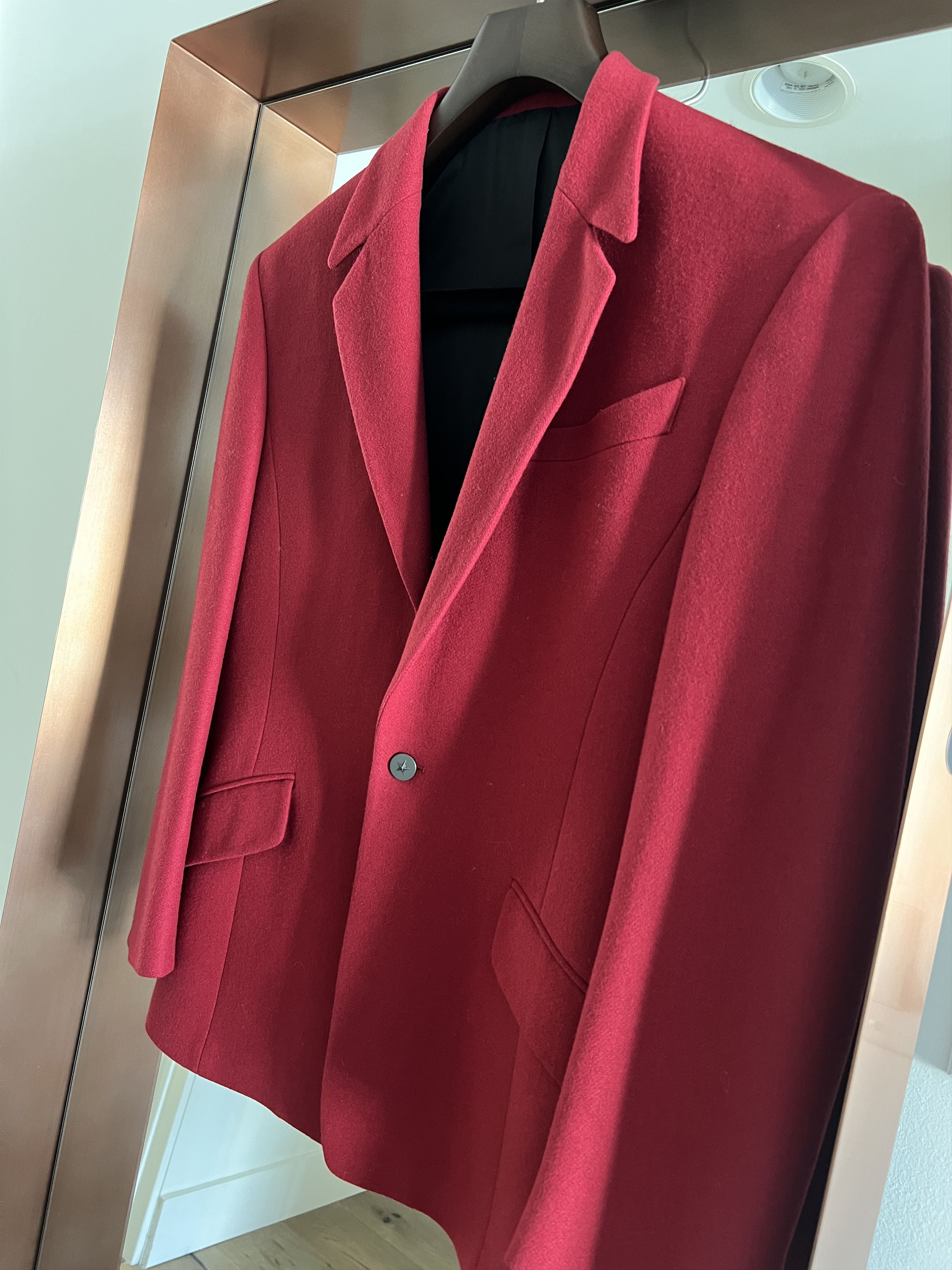 Thierry Mugler Late 80s Vintage Thierry Mugler Men's Red Wool Blazer Size 40R - 2 Thumbnail