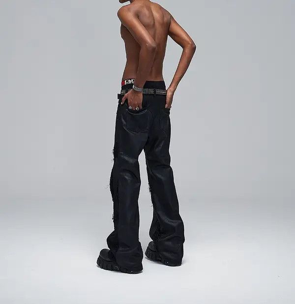 Leather Ayukawa x Maezo PU Leather Baggy Wide Leg Jeans Size US 32 / EU 48 - 5 Thumbnail