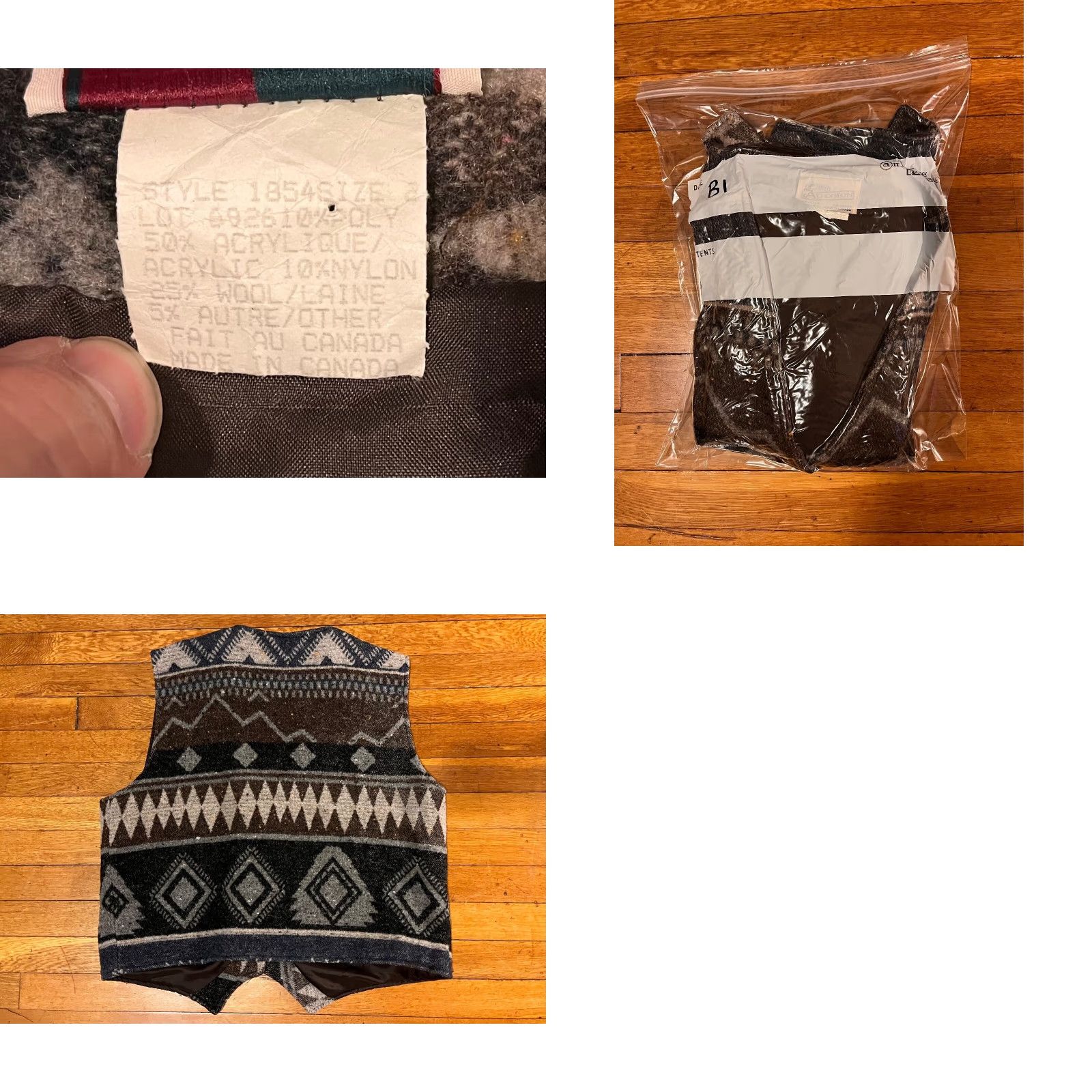 Vintage VINTAGE Au Coton Vest Womens L Brown Grey 90s Western Knit Sleeveless V-Neck Hoodie? Size L / US 10 / IT 46 - 8 Thumbnail