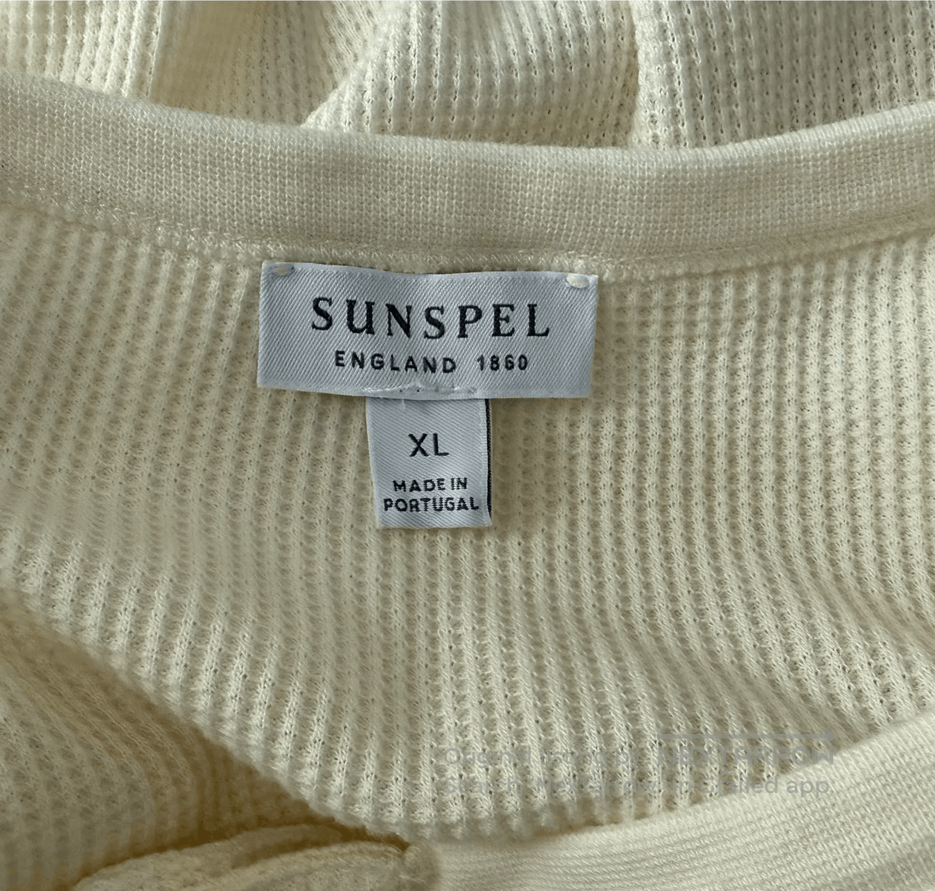 Sunspel Sunspel Beige Cotton Waffle Henley XL. Size US XL / EU 56 / 4 - 3 Thumbnail