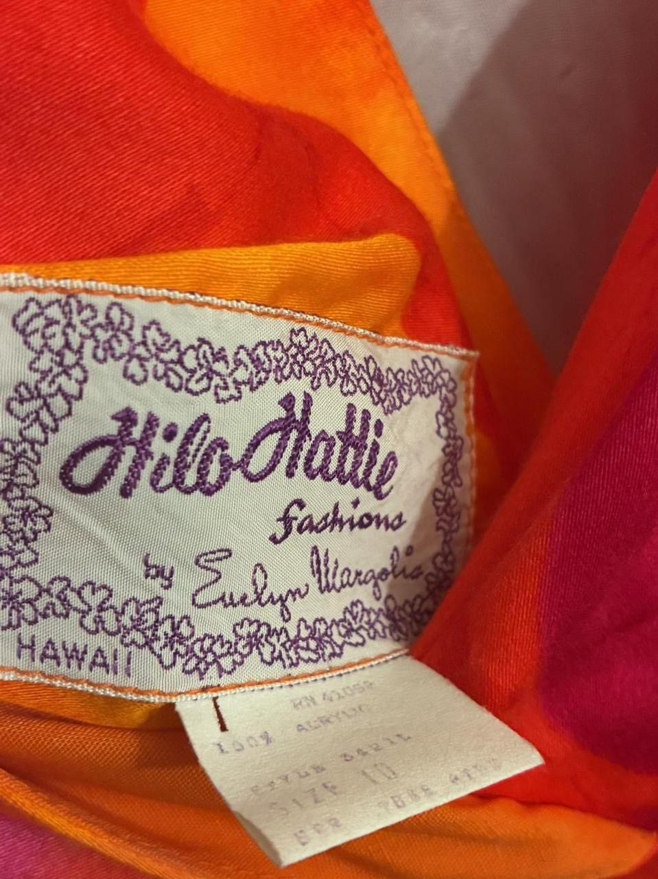 Hilo Hattie Hilo Hattie Barkcloth Empire Waist Hibiscus Maxi Dress Size L / US 10 / IT 46 - 3 Thumbnail