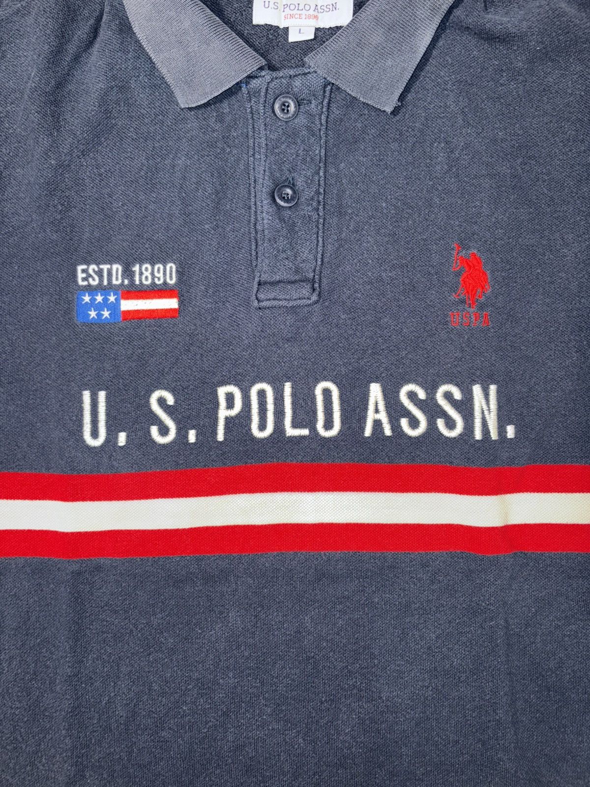 Polo Ralph Lauren U.S. Polo Assn. "ESTD 1890" Heritage Stripe Polo - Navy Size US XS / EU 42 / 0 - 3 Thumbnail