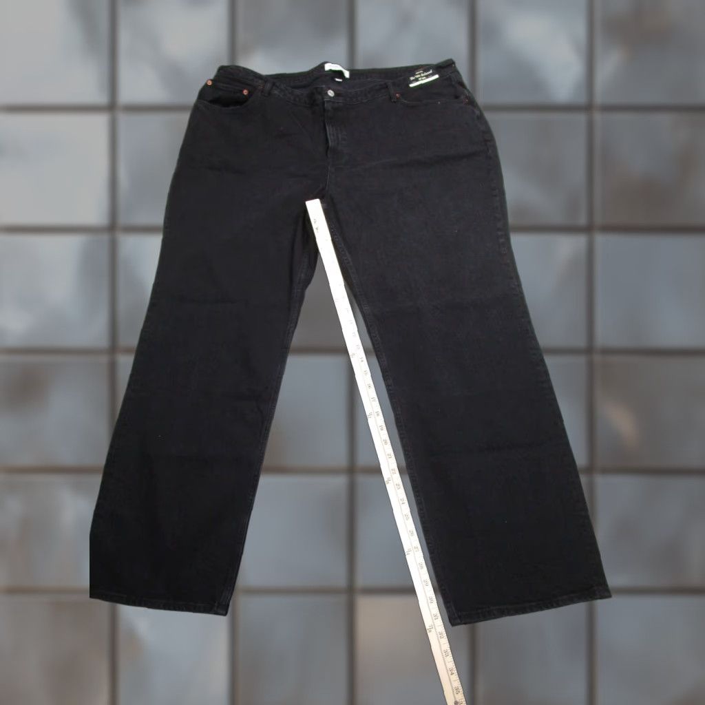 Abercrombie & Fitch Abercrombie & Fitch High Rise Jeans Womens 24/37 Black Straight Relaxed Curve Love 90s Size 42" / US 20 - 1 Thumbnail