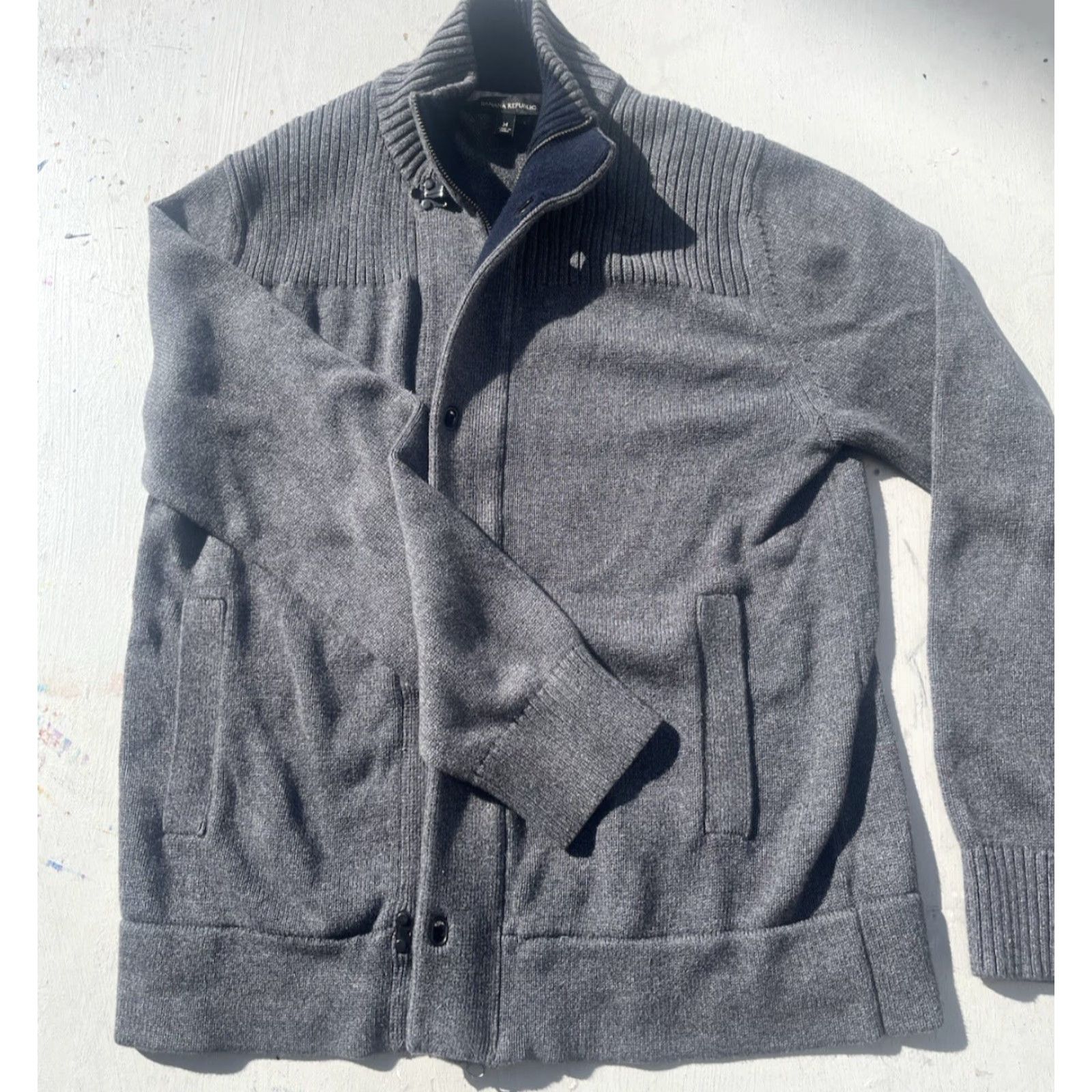 Banana Republic VINTAGE Banana Republic Sweater Gray Solid M Toggle Professor Fisherman Cardigan Size US M / EU 48-50 / 2 - 4 Thumbnail