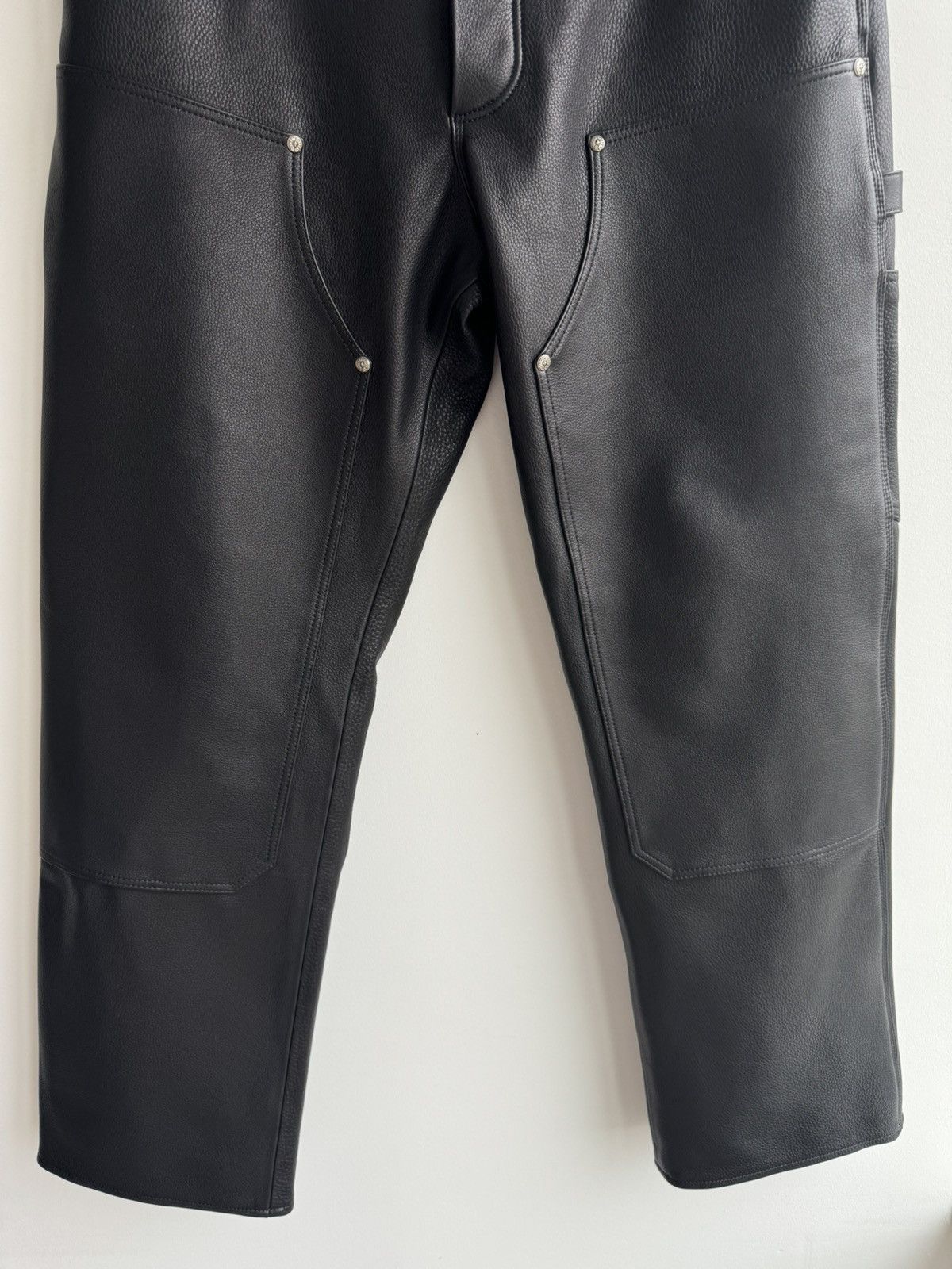 Chrome Hearts CHROME HEARTS LEATHER CARPENTER PANTS VERY RARE Size US 34 / EU 50 - 5 Thumbnail