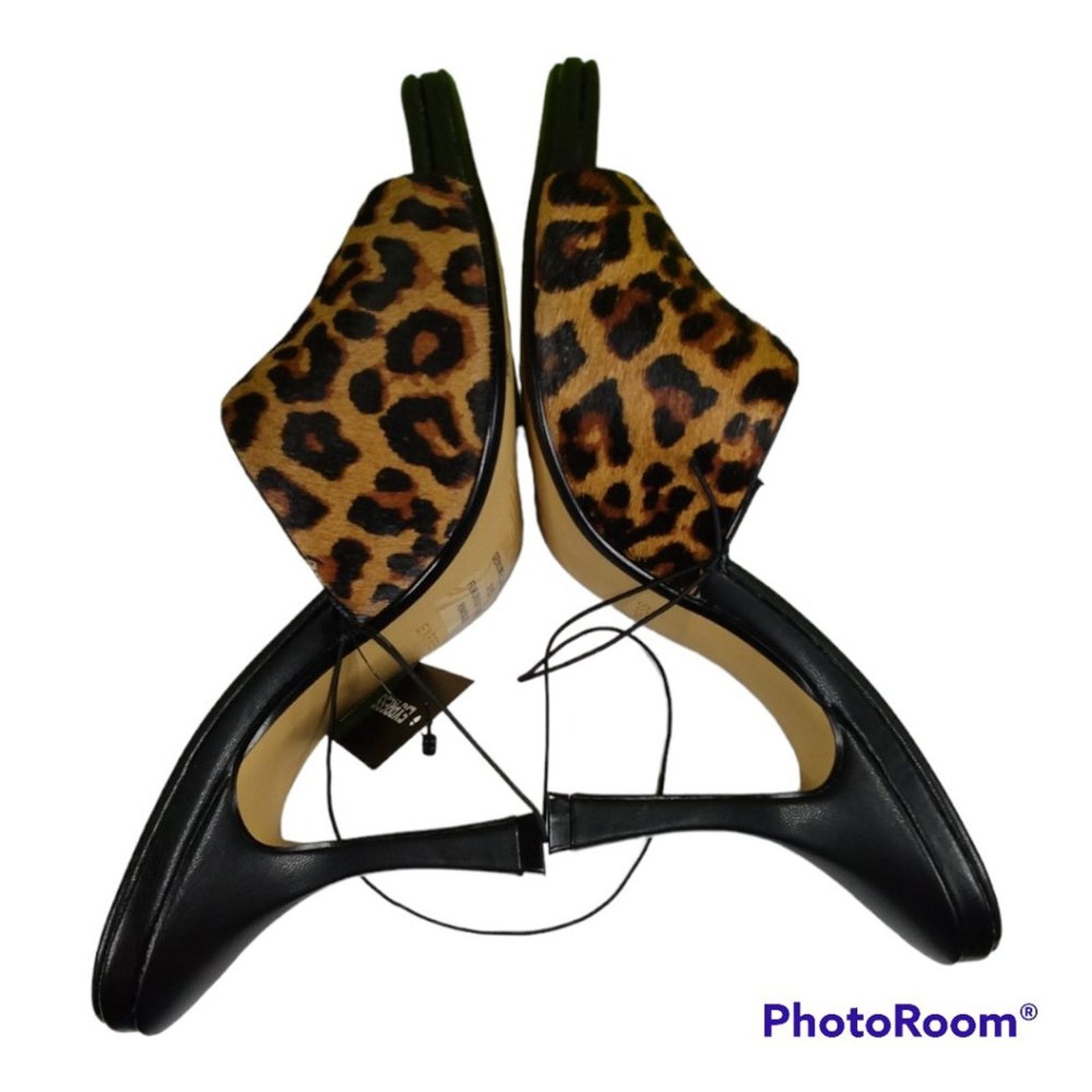Express Express Square Toe Haircalf Heeled Animal Print Sandals 6 Size US 6 / IT 36 - 6 Thumbnail