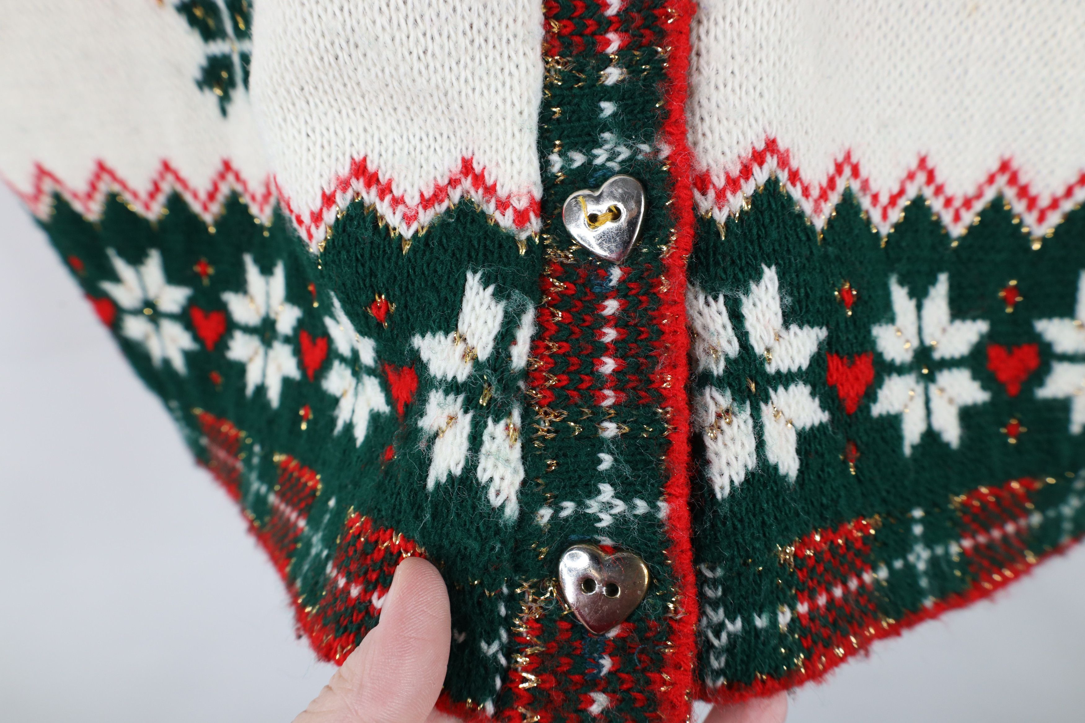 Vintage Vintage 90s Streetwear Heart Poinsettia Sweater Vest USA Size M / US 6-8 / IT 42-44 - 5 Thumbnail