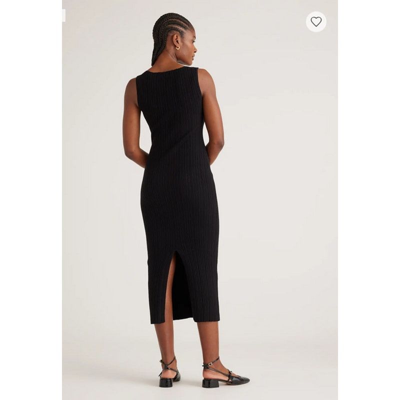 Quince Quince Cotton Cashmere Ribbed Sleeveless Dress Black Size M Size M / US 6-8 / IT 42-44 - 6 Thumbnail