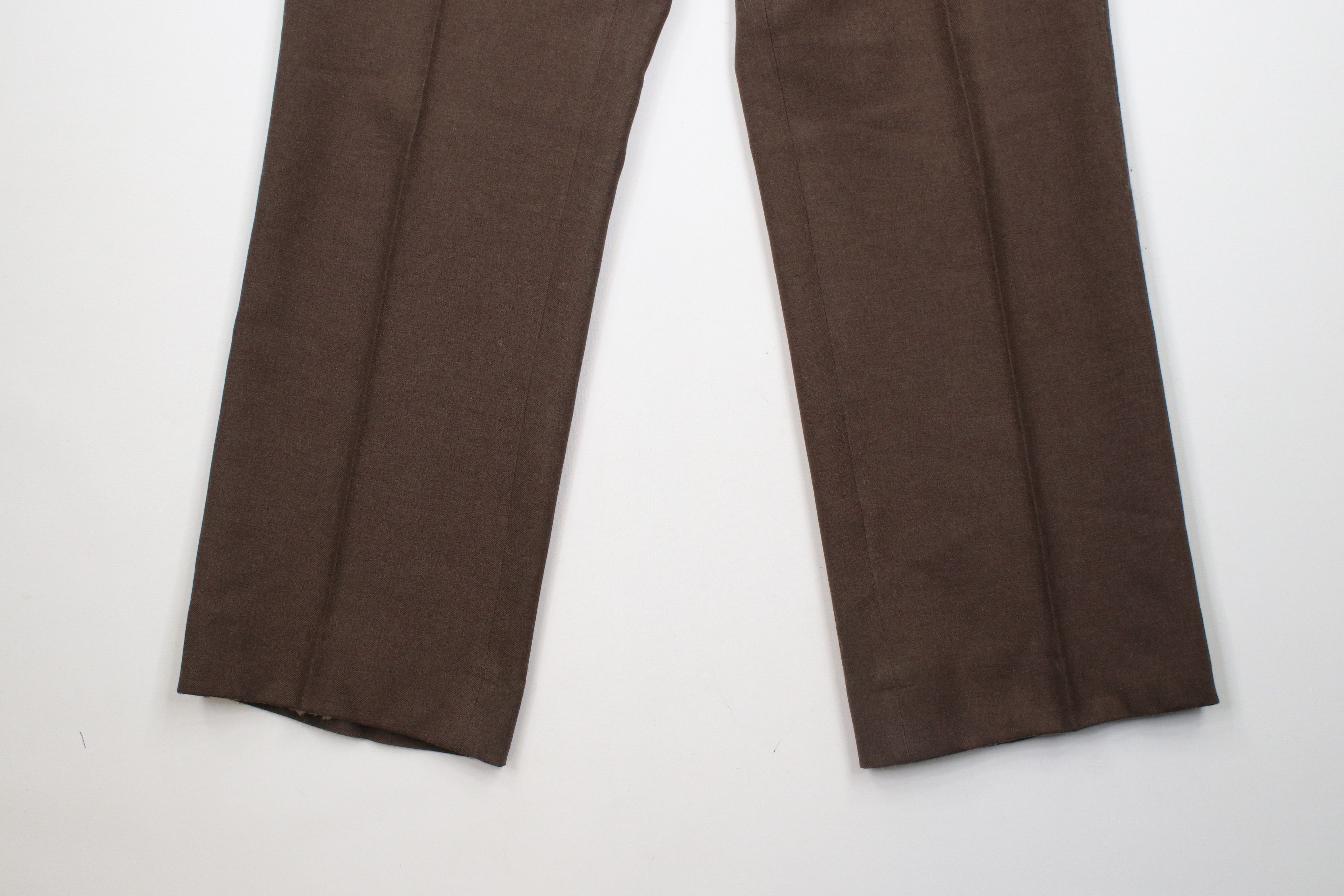 Vintage Vintage 70s Streetwear Flared Wide Leg Chino Pants Brown USA Size US 34 / EU 50 - 4 Thumbnail