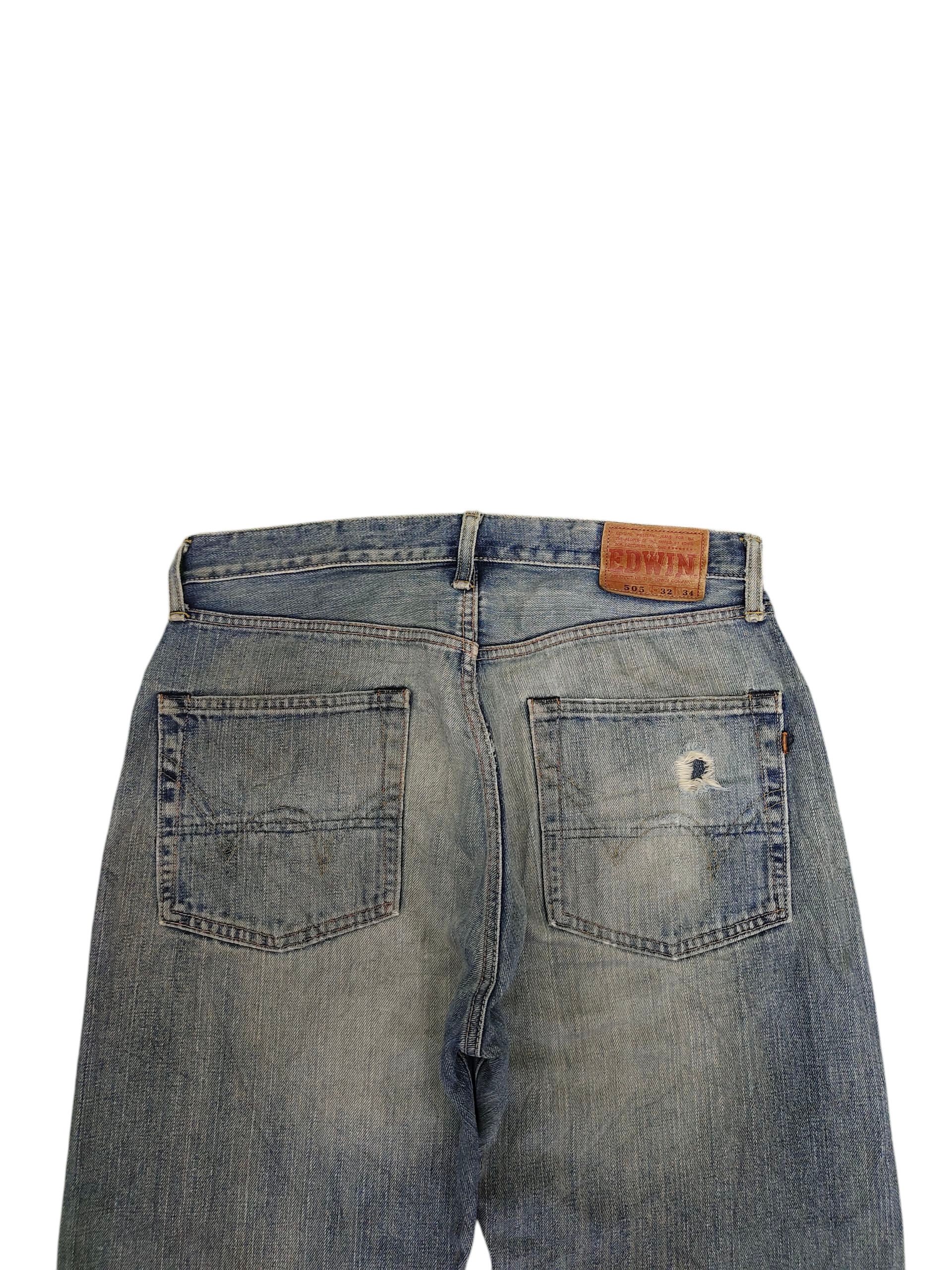 Comme des Garcons × Undercover Vintage 90s Edwin 505 Selvedge Distress Faded Denim Jeans Size US 32 / EU 48 - 9 Thumbnail