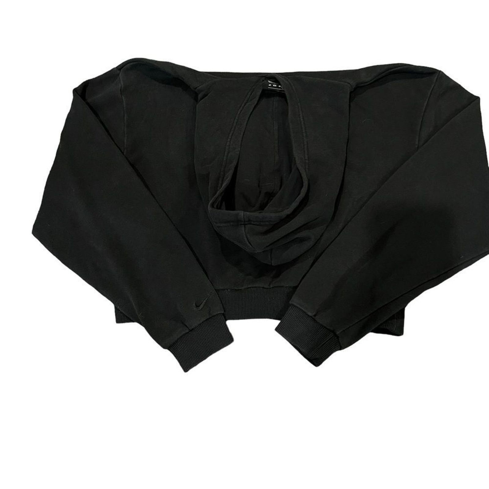 Nike Nike Womens Cropped Pullover Hoodie Black Oval Script Logo Size XS / US 0-2 / IT 36-38 - 5 Thumbnail