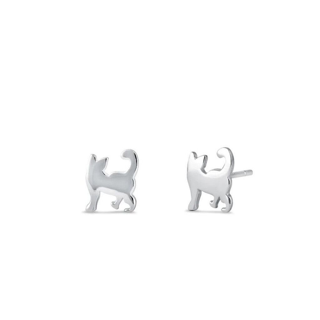 Other Sterling Silver Cat Stud Earrings New Size ONE SIZE - 1 Thumbnail