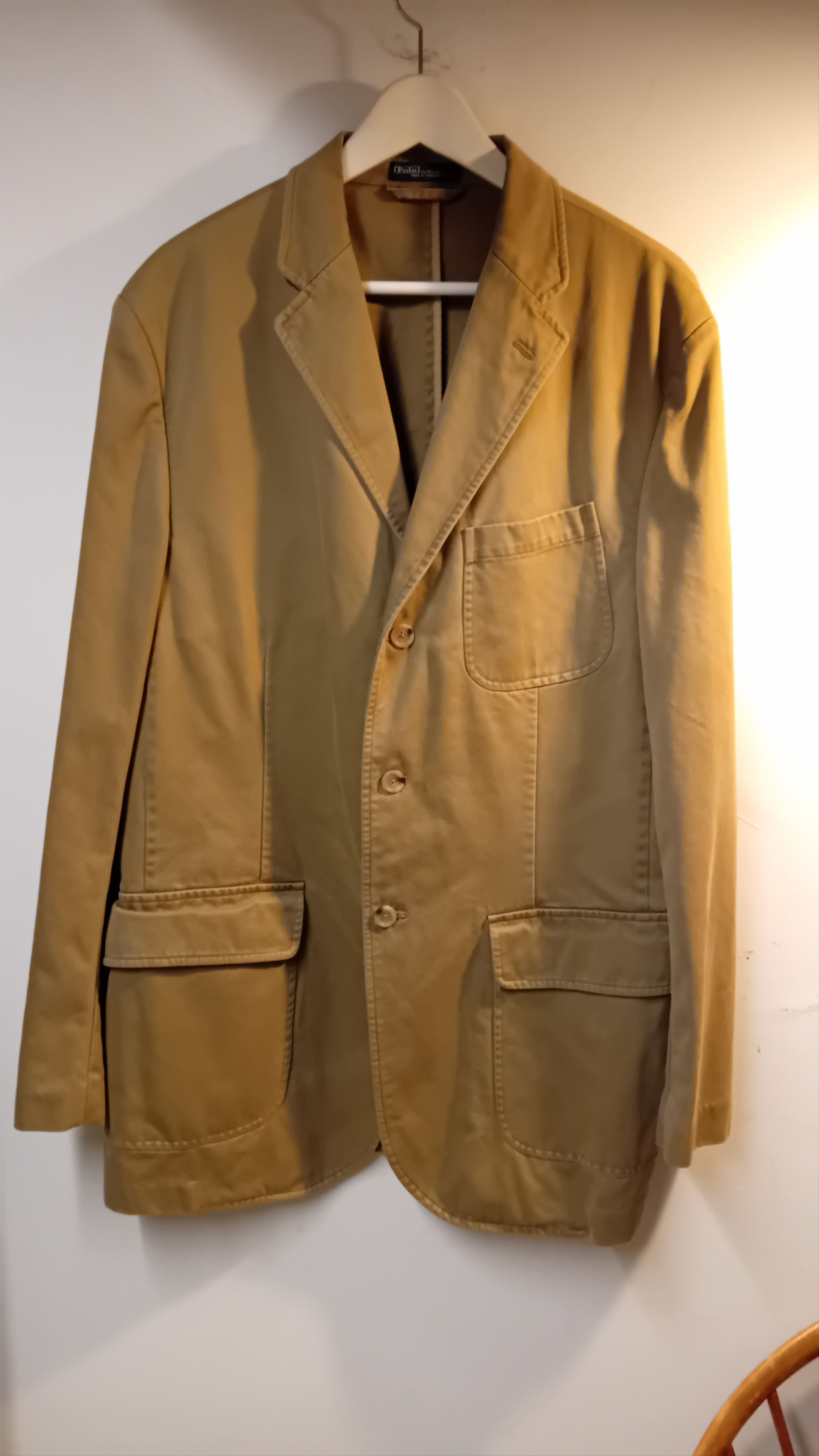 Vintage Polo Ralph Lauren Beige Cotton Blazer (L)