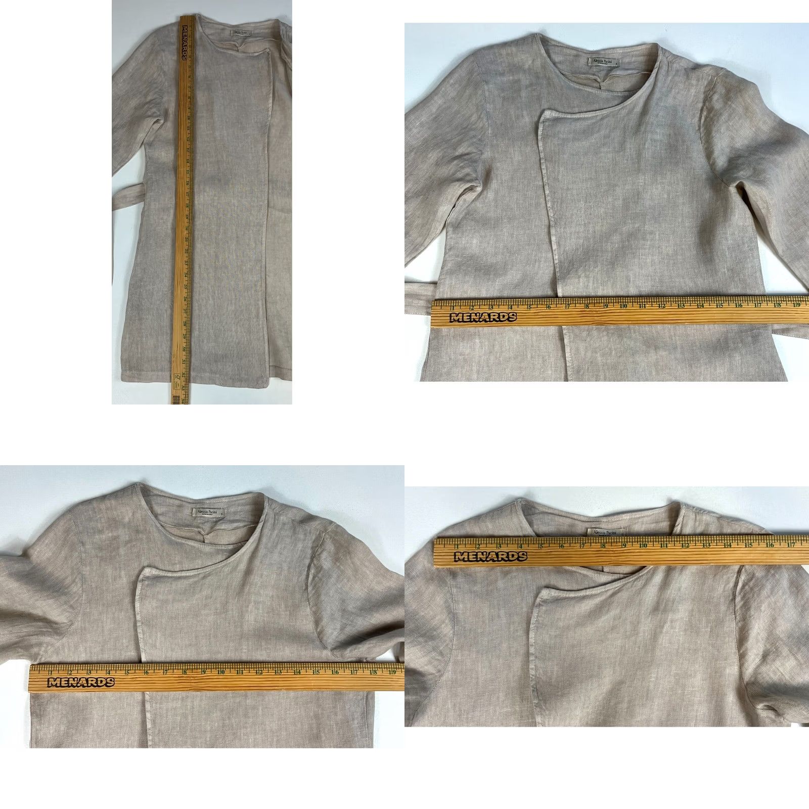 Vintage VINTAGE Women's Alessia Pacini Linen Wrap Cardigan Roll Up Sleeves Made in Italy Sz S Size S / US 4 / IT 40 - 9 Thumbnail