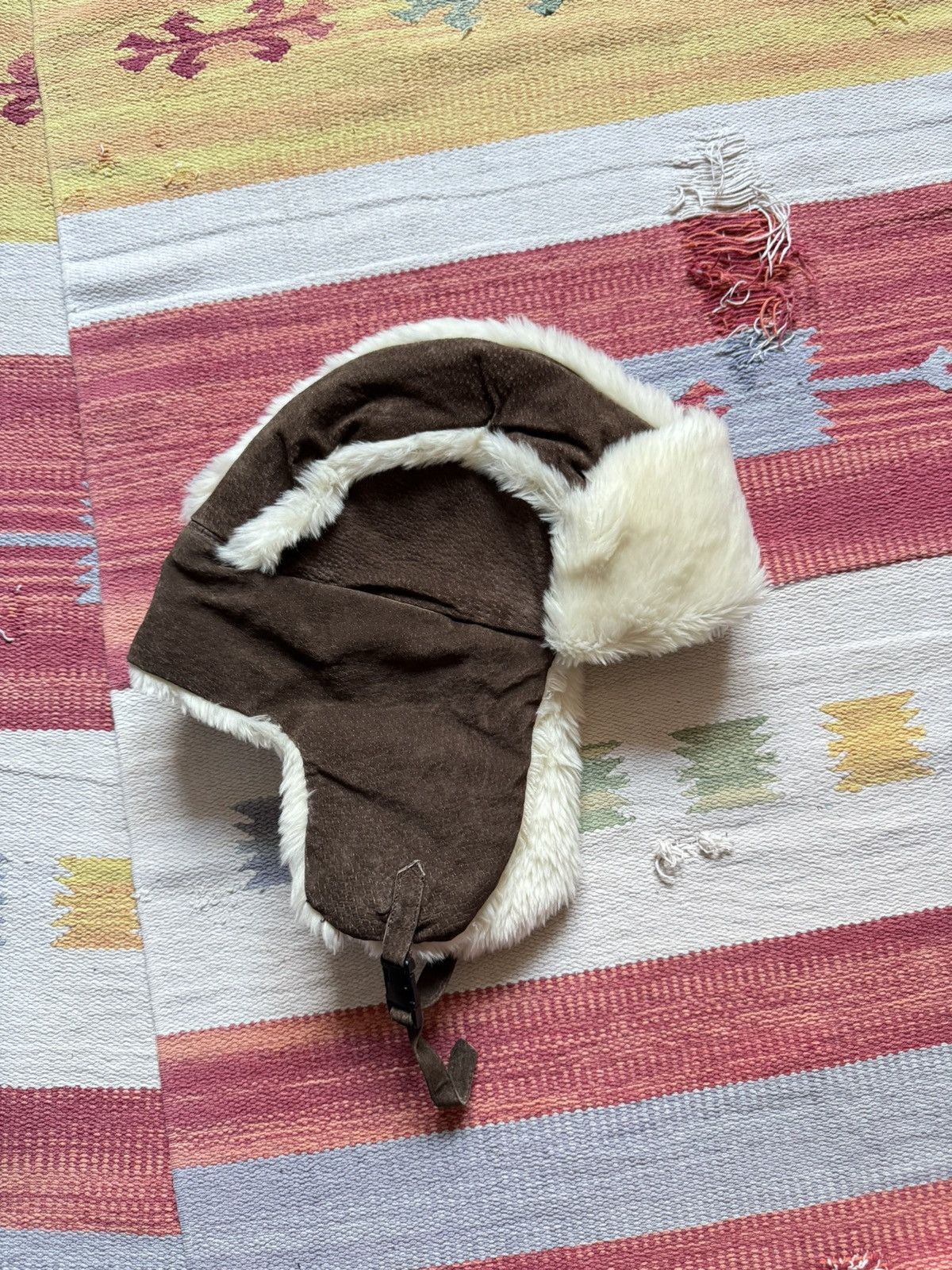 Genuine Leather Vintage 90’s Genuine Leather Winter Brown Ushanka Hat Size ONE SIZE - 1 Thumbnail