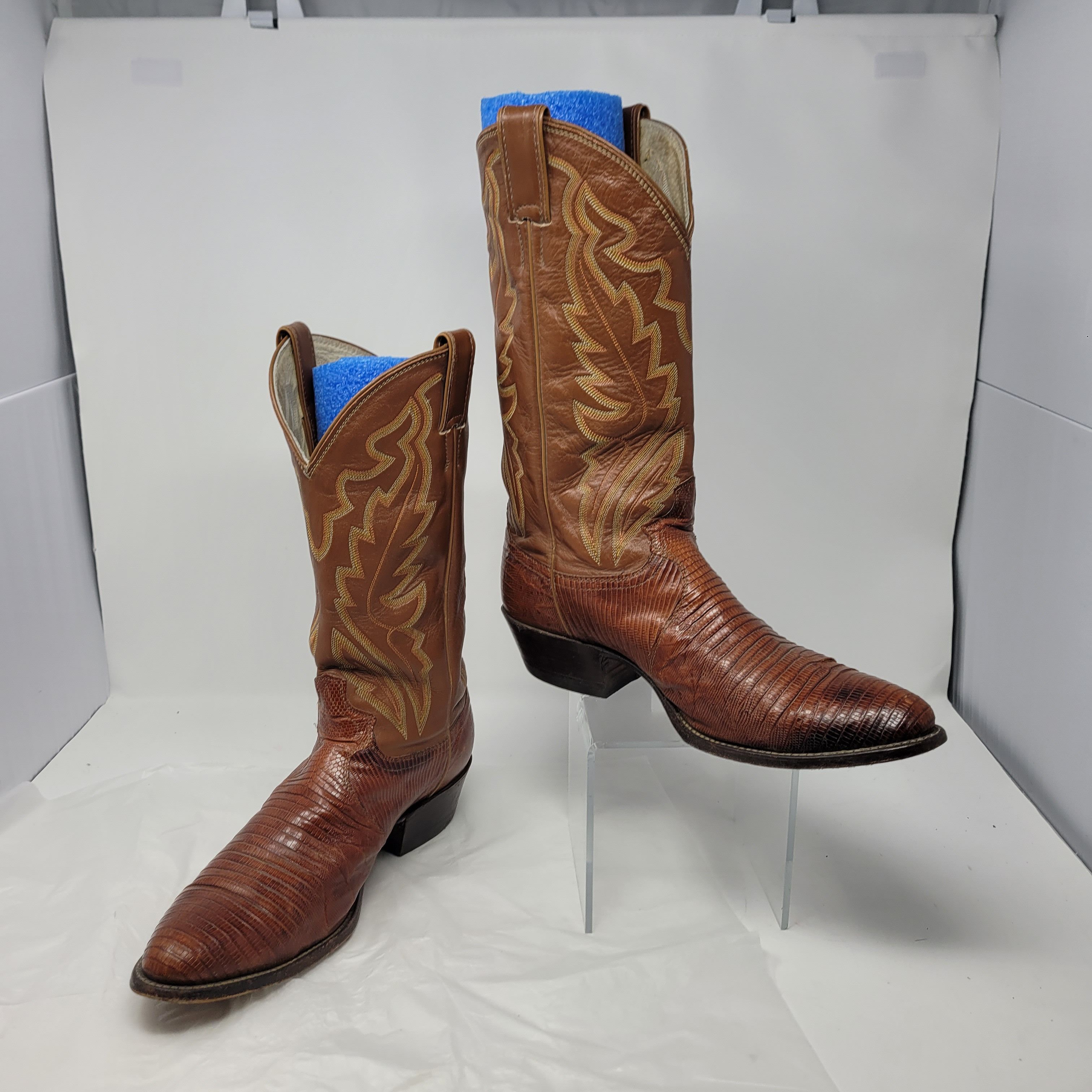 Justin Justin Exotic Western Boot Sz 10.5D Brown 8303 Lizard Size US 10.5 / EU 43-44 - 15 Thumbnail