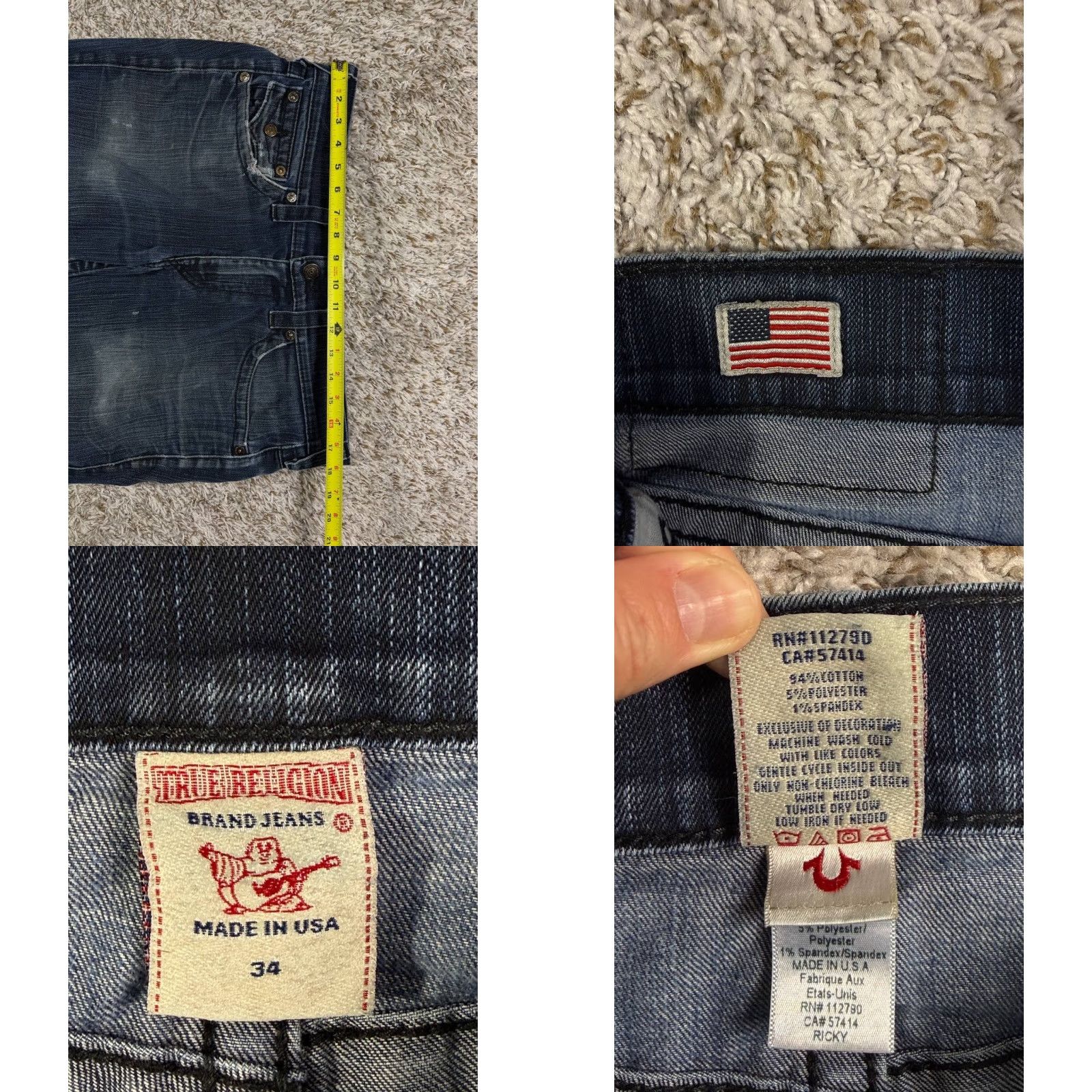 True Religion True Religion Ricky Denim Blue Cut Off Shorts Bermuda Men's 34 Made USA Blue USA Cotton Denim Summer Spring Mens Size US 34 / EU 50 - 8 Thumbnail