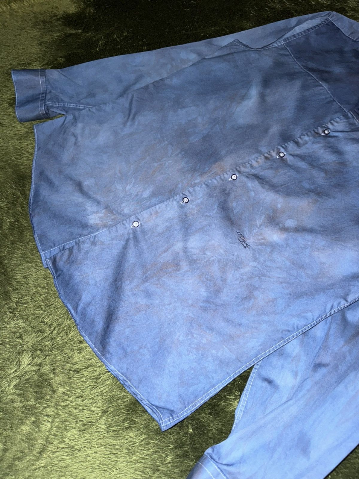 S.T. Dupont S.T. Dupont Classic Natural Indigo-Dyed Cotton Shirt Size US L / EU 52-54 / 3 - 4 Thumbnail