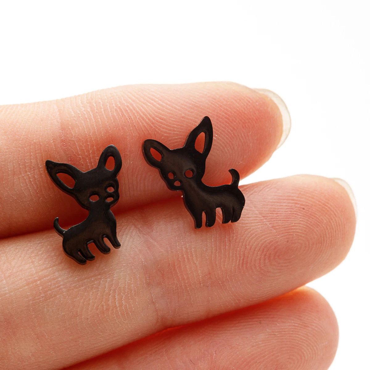 Jewelry Chihuahua Mini Stud Earrings Charm Earring Gift Size ONE SIZE - 1 Preview