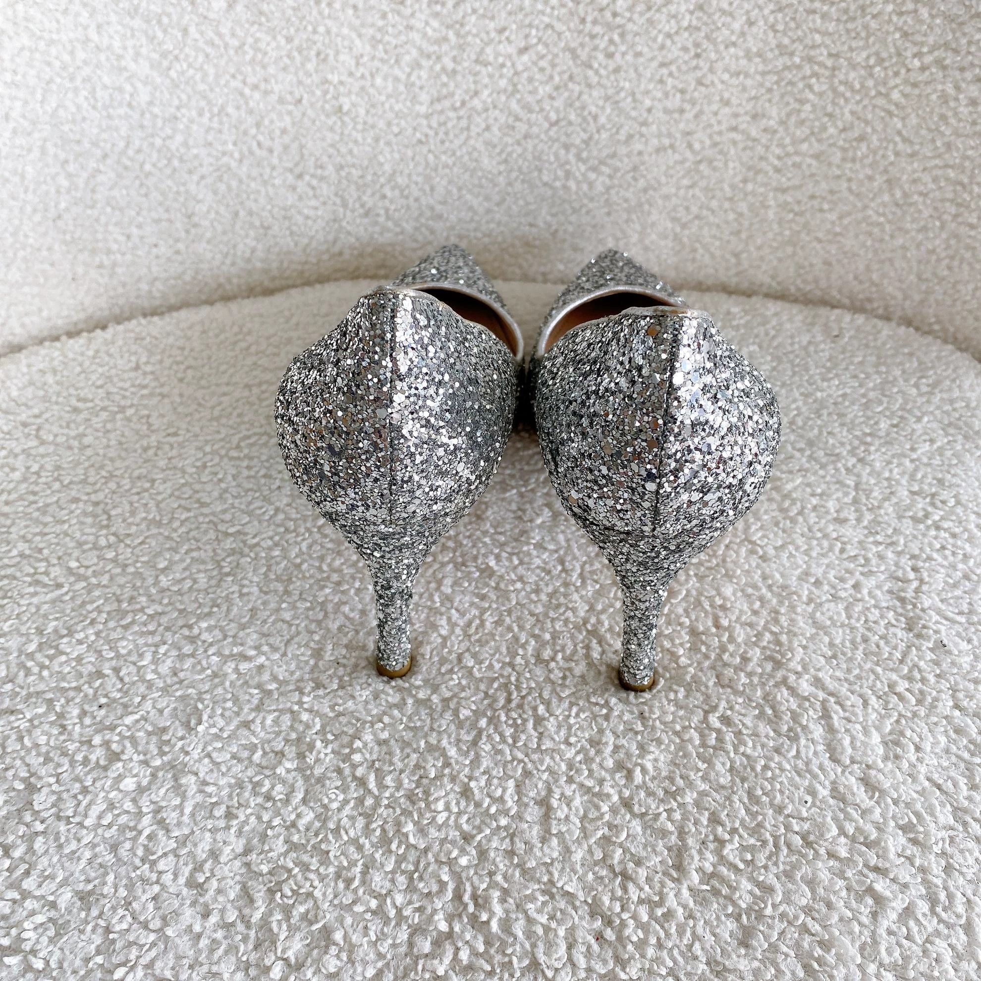 Miu Miu MIU MIU Silver Sequin High Heels Women's Size 37 Size US 6.5 / IT 36.5 - 5 Thumbnail