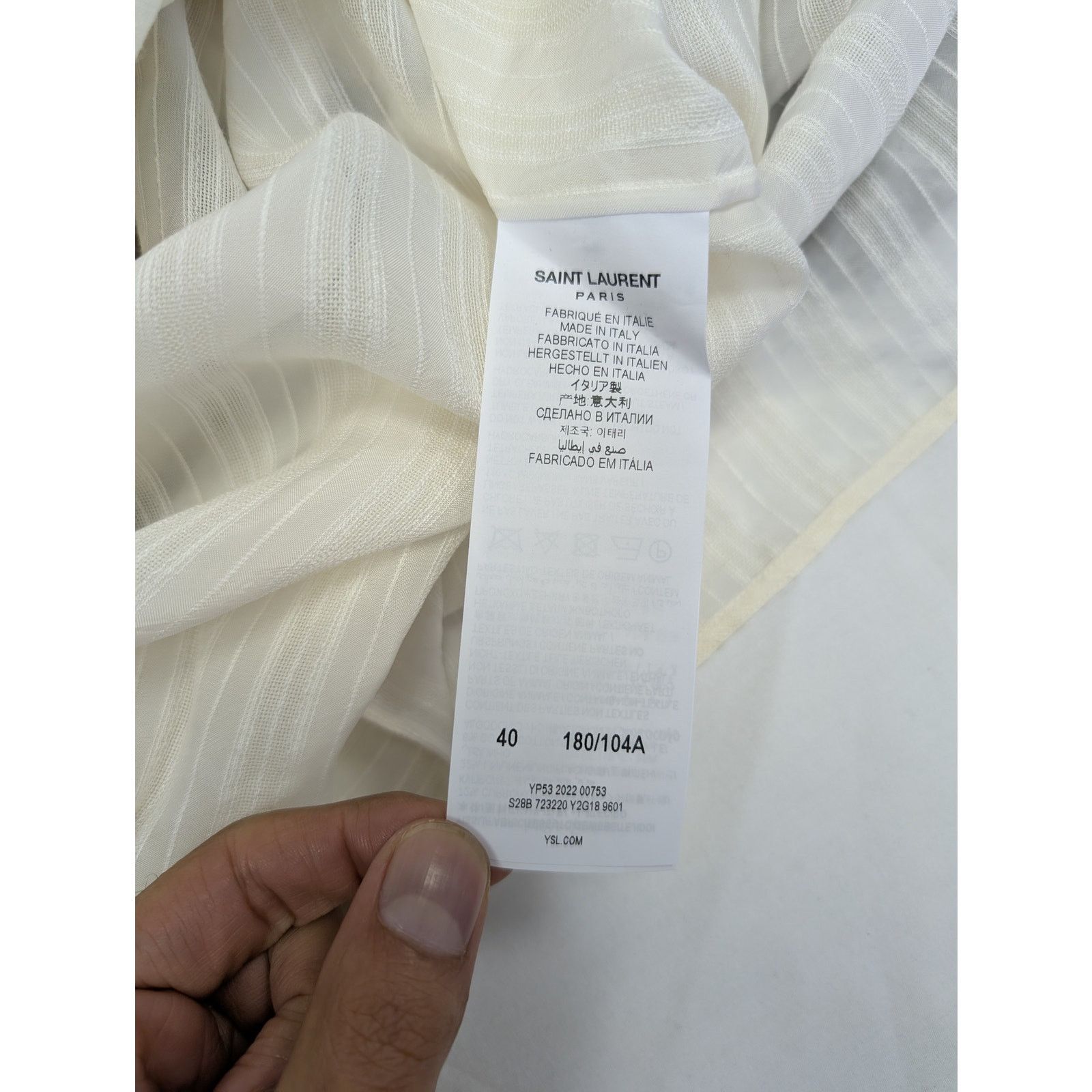Saint Laurent Paris o1rshd1 Chemise Tunique Patte Polo Cup 9601 Shirt in Ivory Size US XL / EU 56 / 4 - 13 Thumbnail