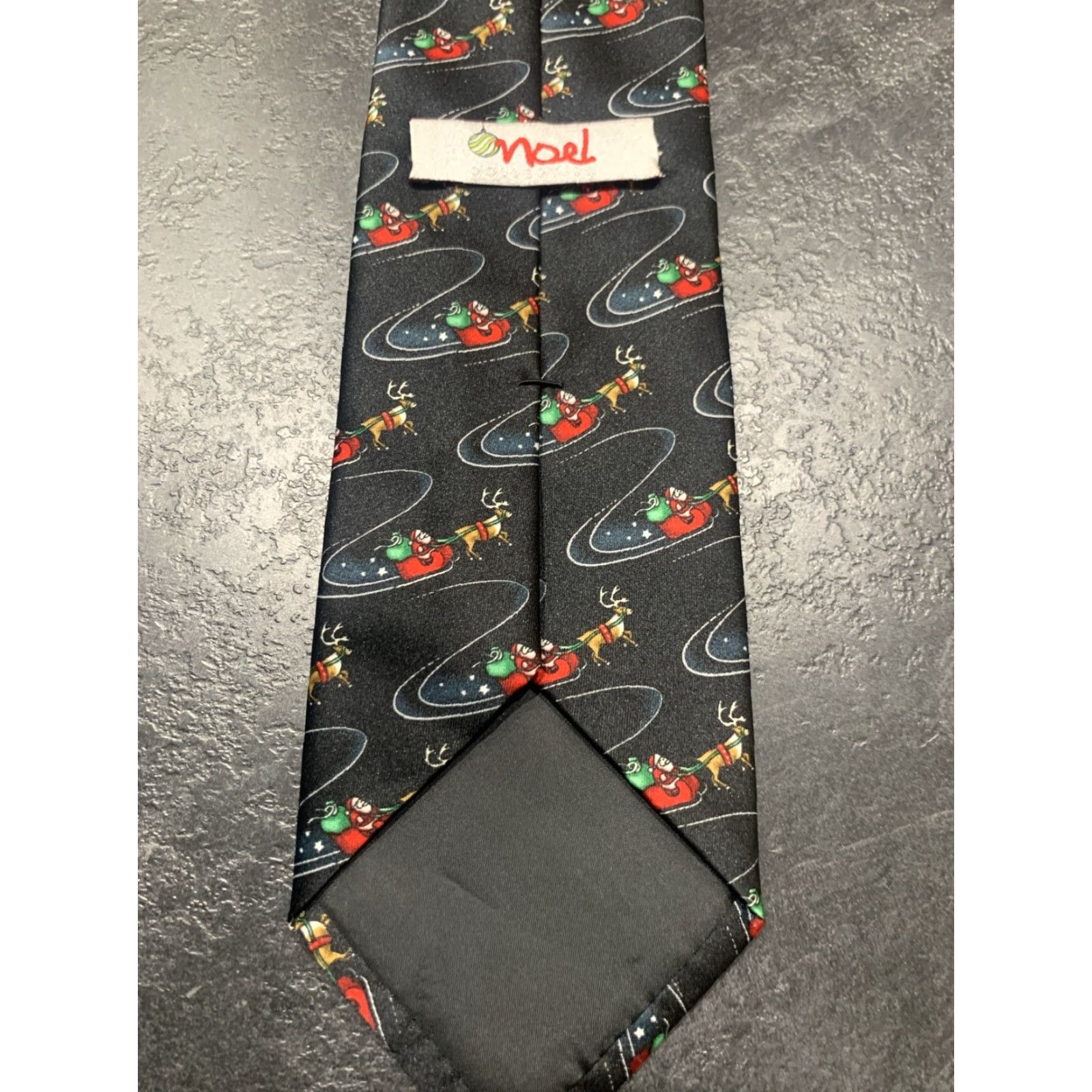 Vintage VINTAGE Noël Christmas Tie Black Santa Mens Size ONE SIZE - 3 Thumbnail