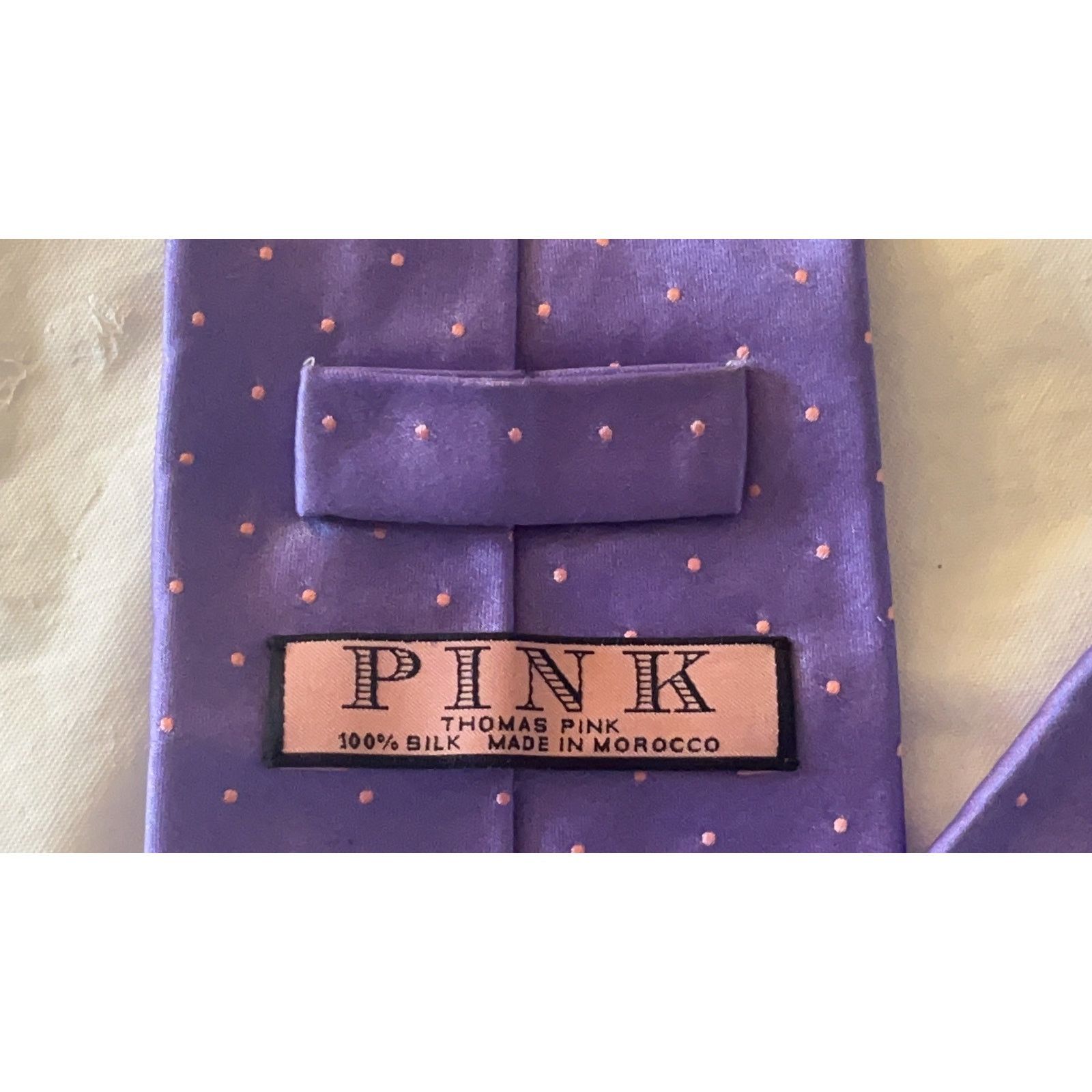 Thomas Pink Thomas Pink Neck Tie - 100% Silk - Purple polkadot Size ONE SIZE - 10 Thumbnail