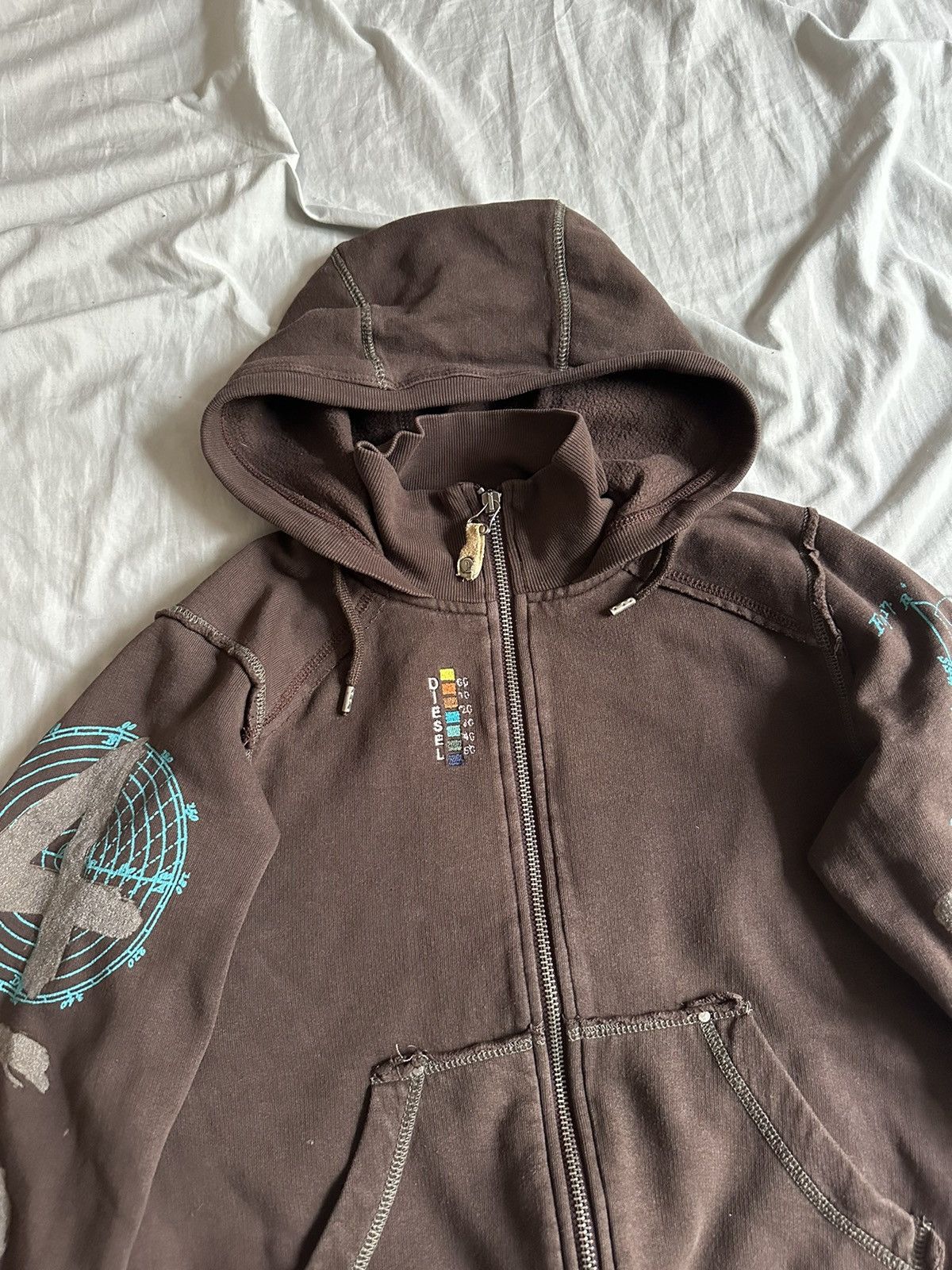 diesel damage zip hoodie archive y2k ボロ