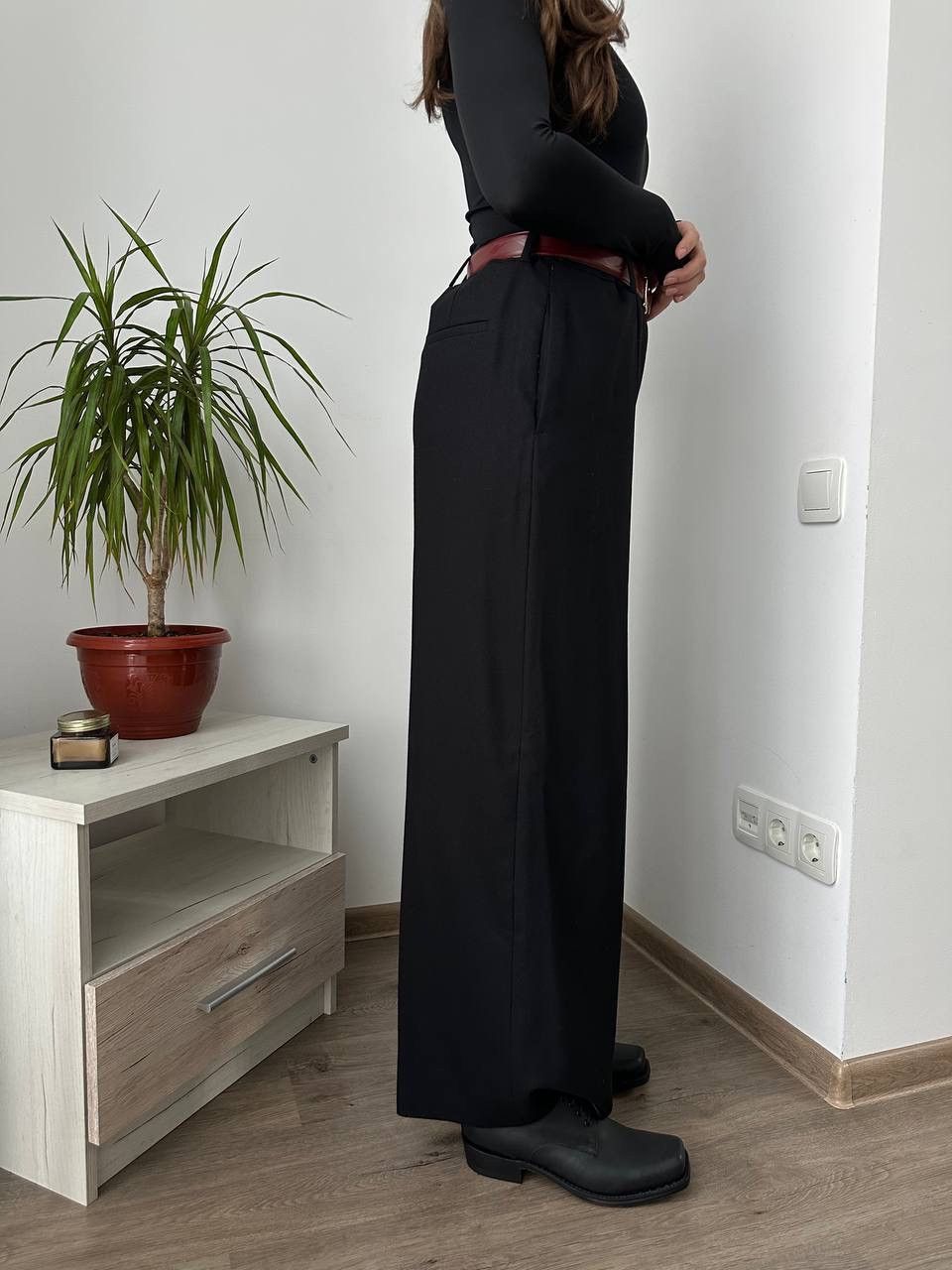 Hermes × Vintage Vintage Hermes Paris Wool Black Stretch Women’s Pants Size 28" / US 6 / IT 42 - 3 Thumbnail