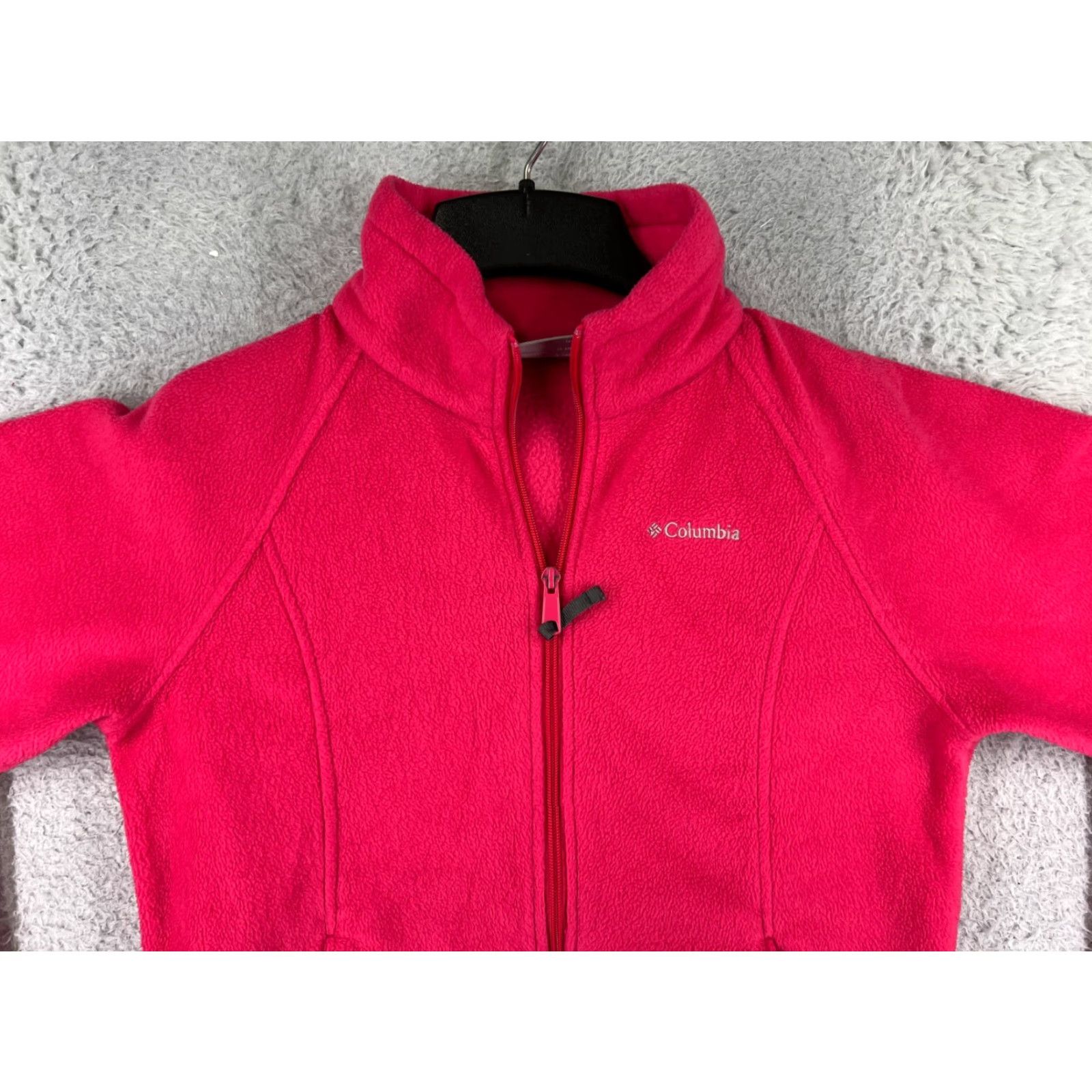 Pinko Columbia Jacket Girls Large Pink Full Zip Mock Neck Polyester Fleece Hiking Gorp Size L / US 10 / IT 46 - 7 Thumbnail