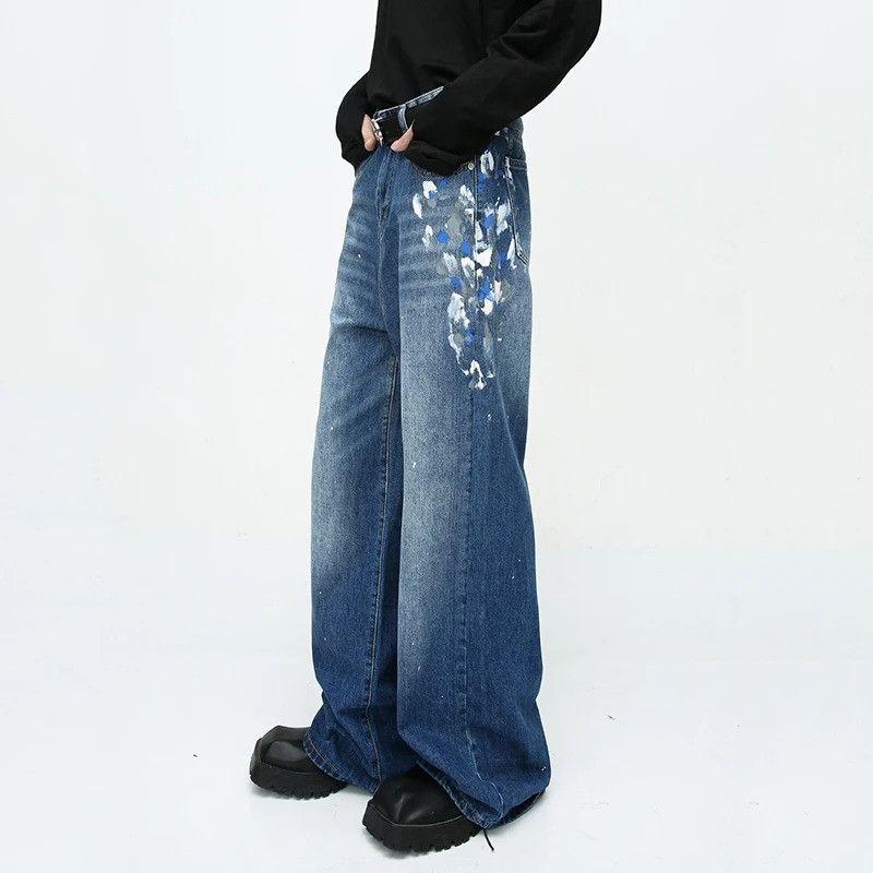 Jean × Vintage Hip Pop Paint Graffiti Denim Size US 32 / EU 48 - 2 Thumbnail