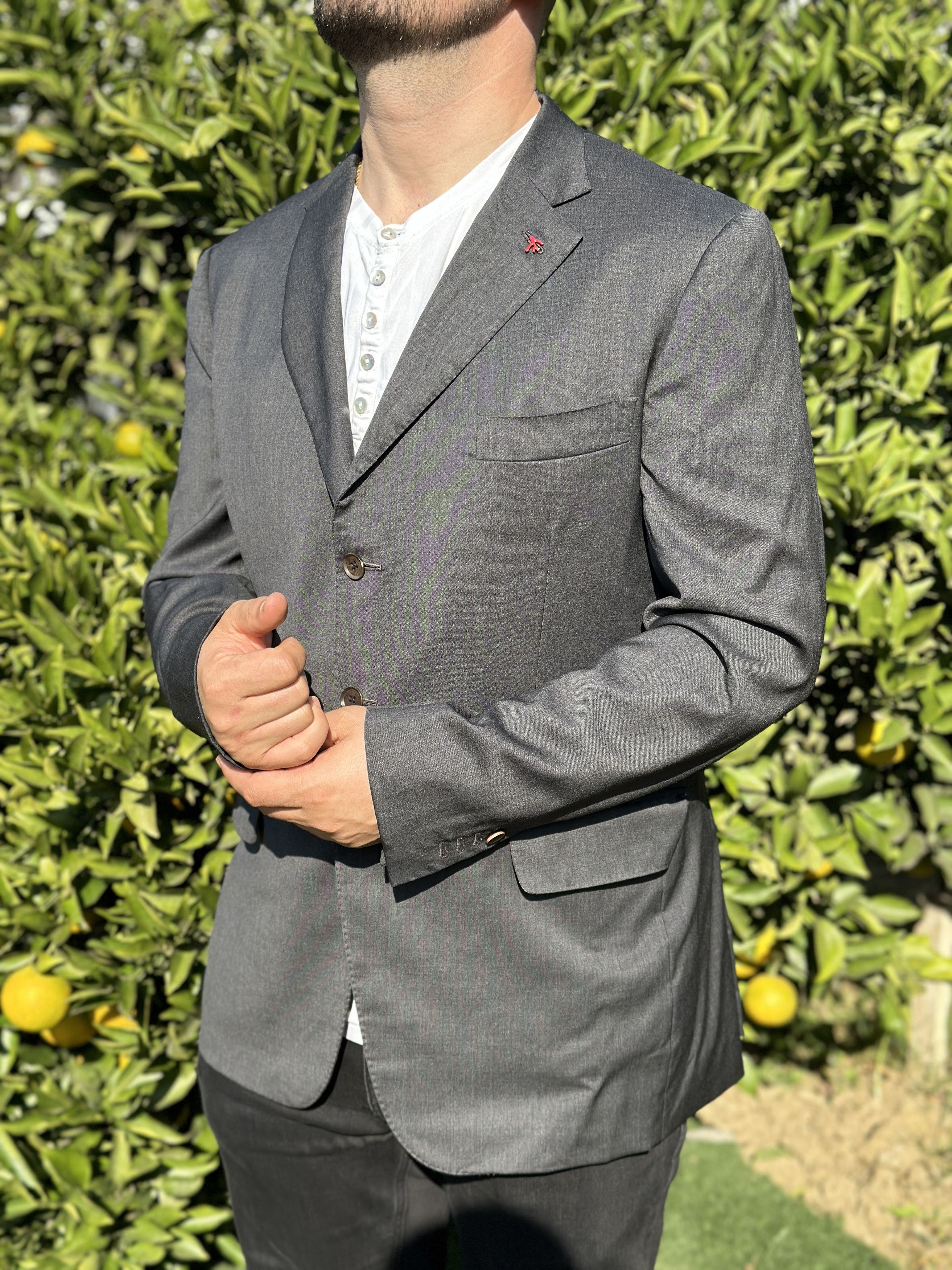 Isaia Isaia Napoli Aqua Spider Tuxedo Formal Jacket Size 54 7 R L Size 54R - 14 Thumbnail