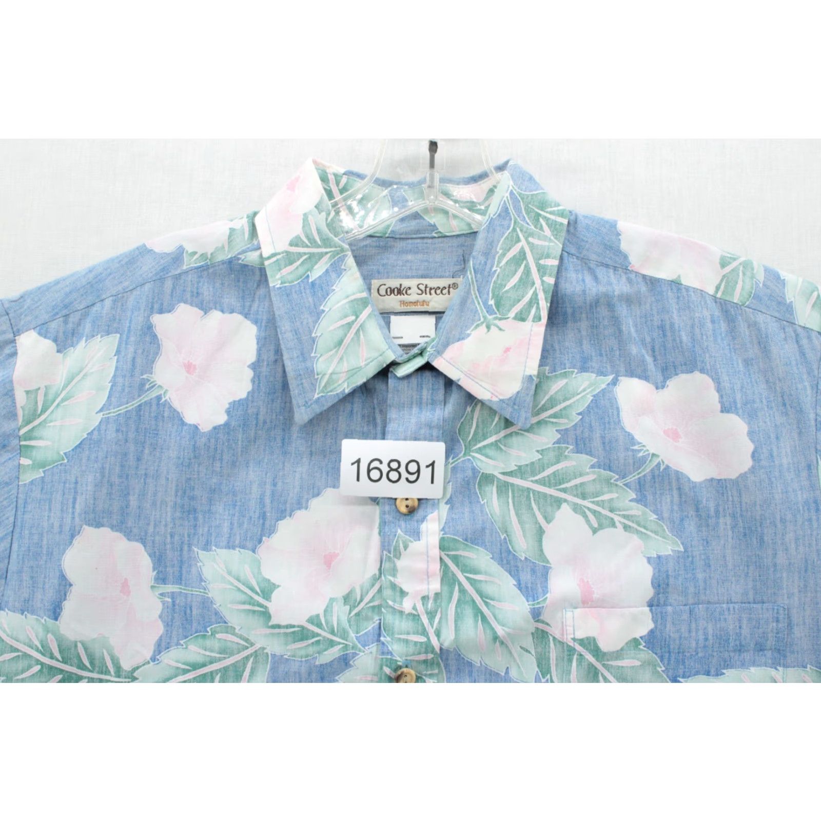 ALOHAS VTG Cooke Street Honolulu Hawaiian Shirt Mens Large Blue Floral Aloha Vacation Shirt Size US L / EU 52-54 / 3 - 7 Thumbnail